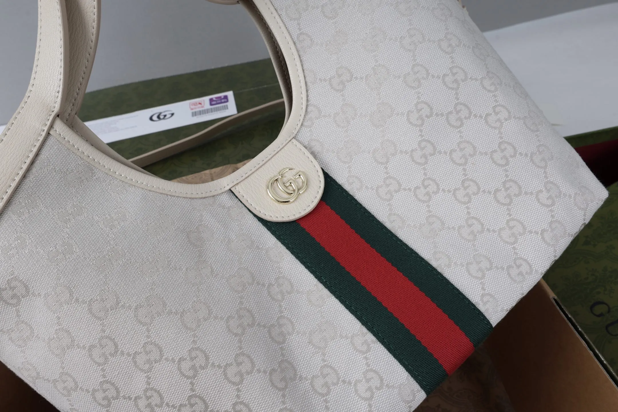 Green Brown Tote Bag Canvas