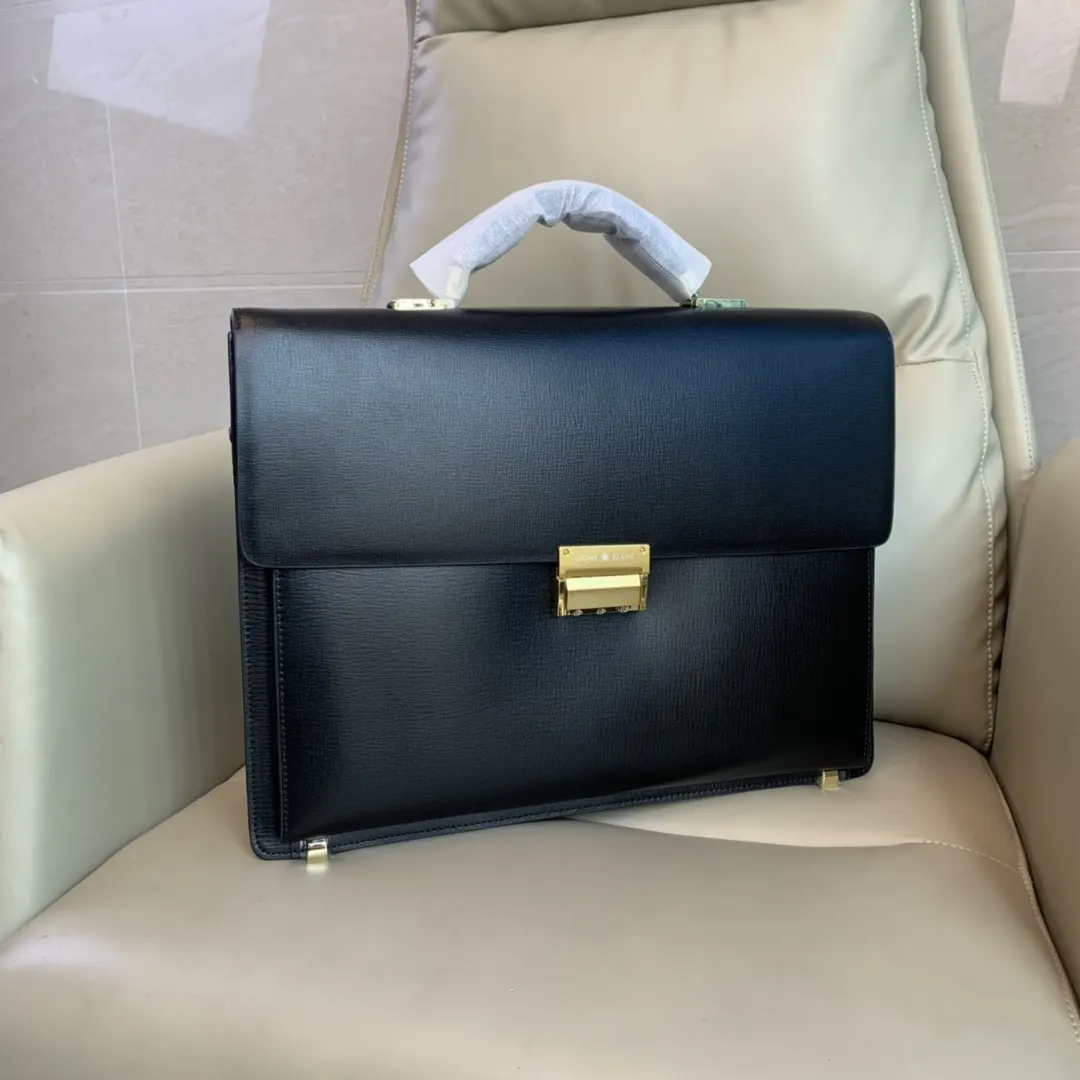 Black Briefcase Business Commuter Leather