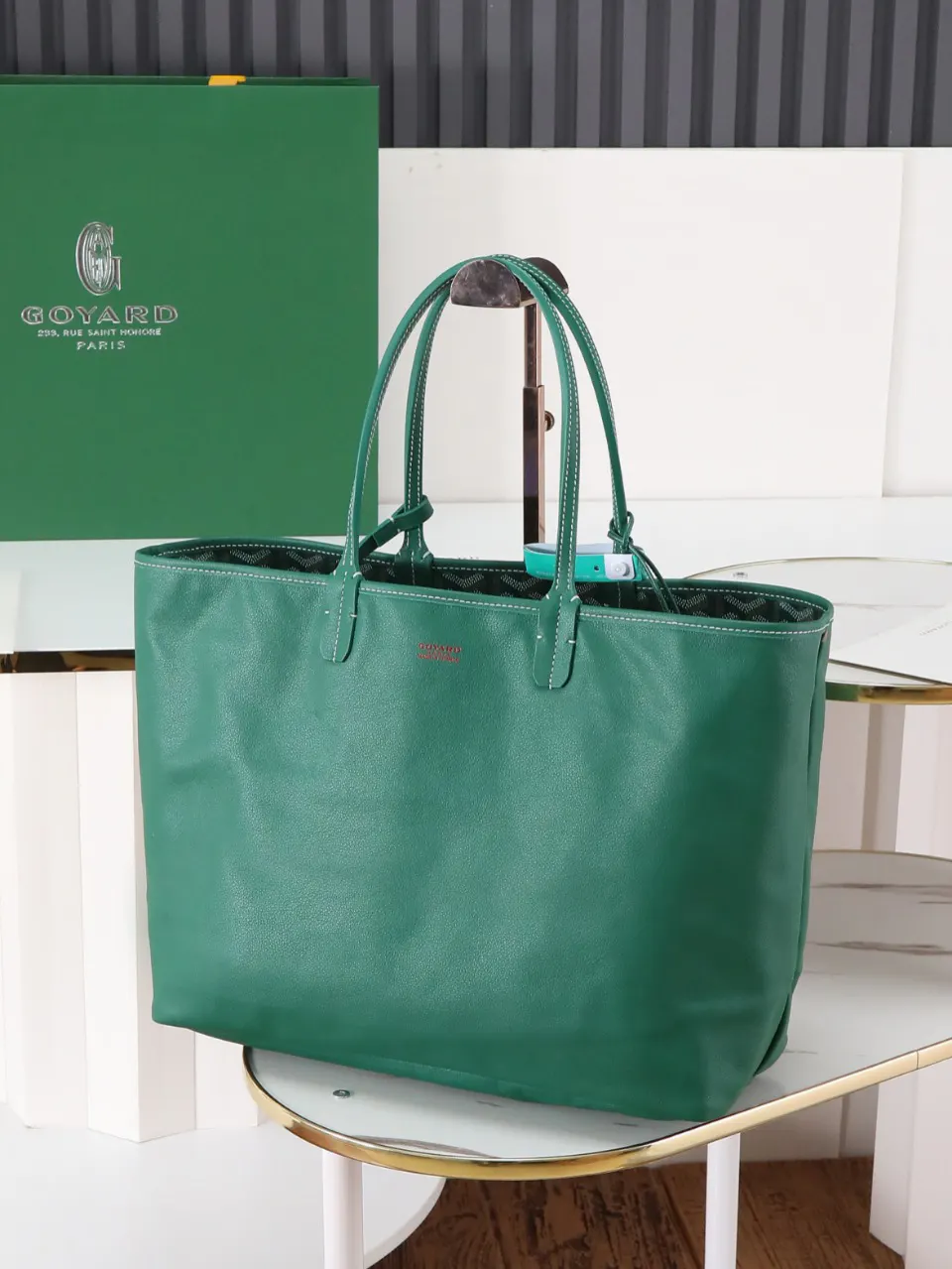 Goyard Green Hobo Shoulder Bag Vintage Canvas