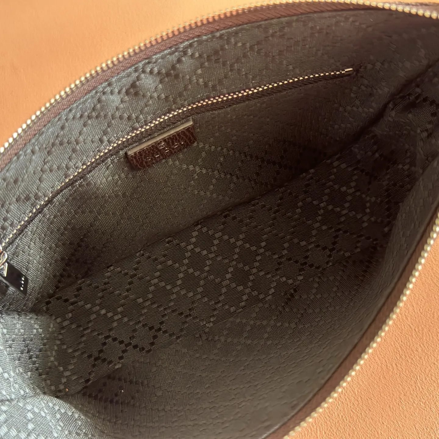 Gucci Blue Brown Hobo Shoulder Bag Vintage Canvas