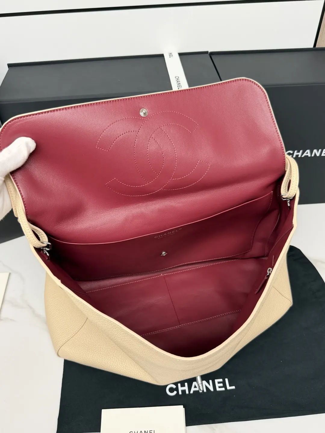 White Hobo Shoulder Bag Vintage Premium Leather