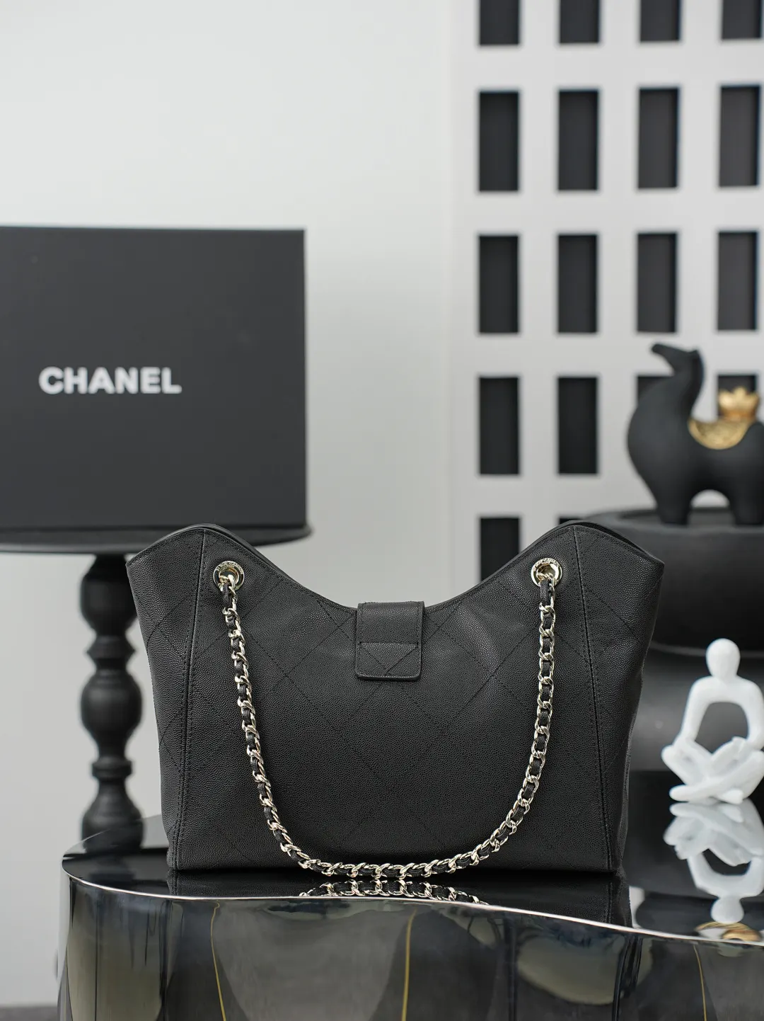 CHANEL 黑色 牛皮 托特包 大容量托特款