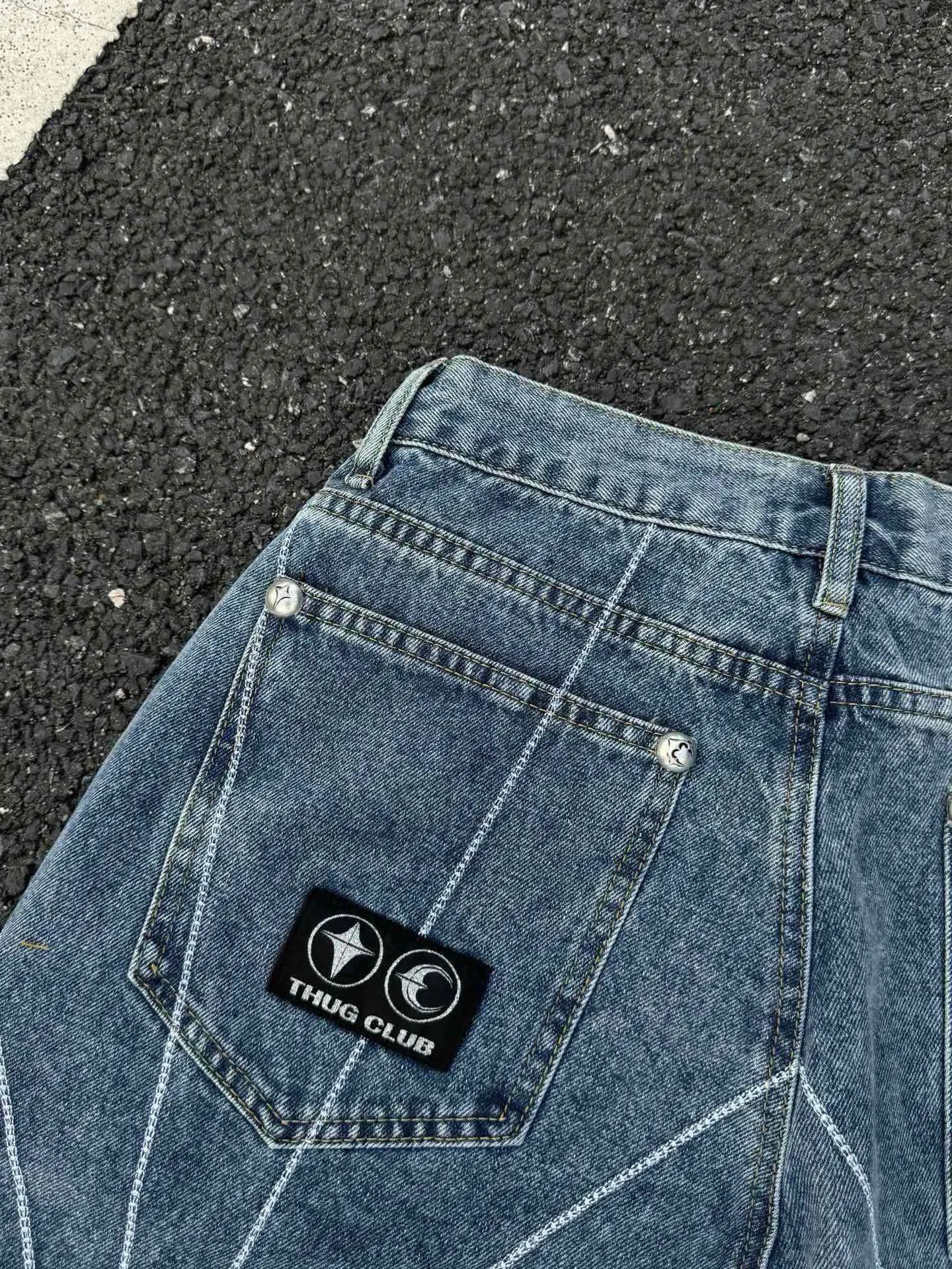 Chrome Hearts 24FW 蓝色 刺绣 水洗 长裤 宽松休闲款 款2