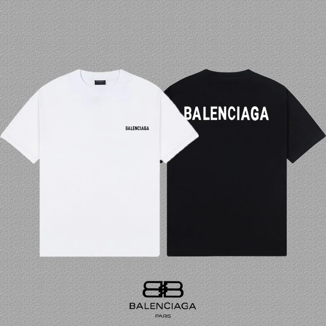 Balenciaga Black Cotton Logo Short Sleeve T-Shirt Street