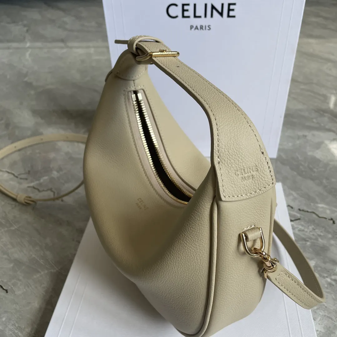 Beige Crossbody Bag Commuter Lightweight Leather
