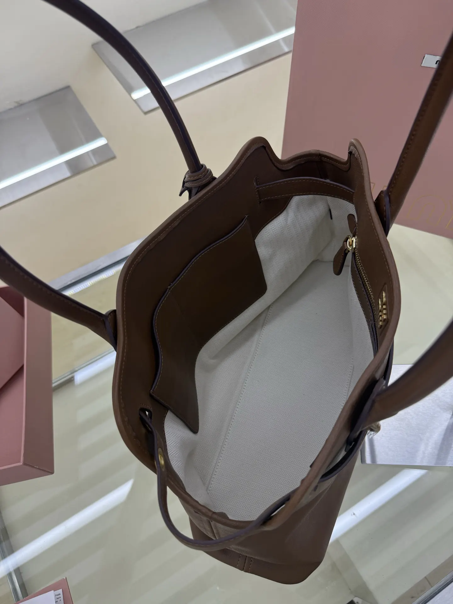 Brown Gold Tote Bag