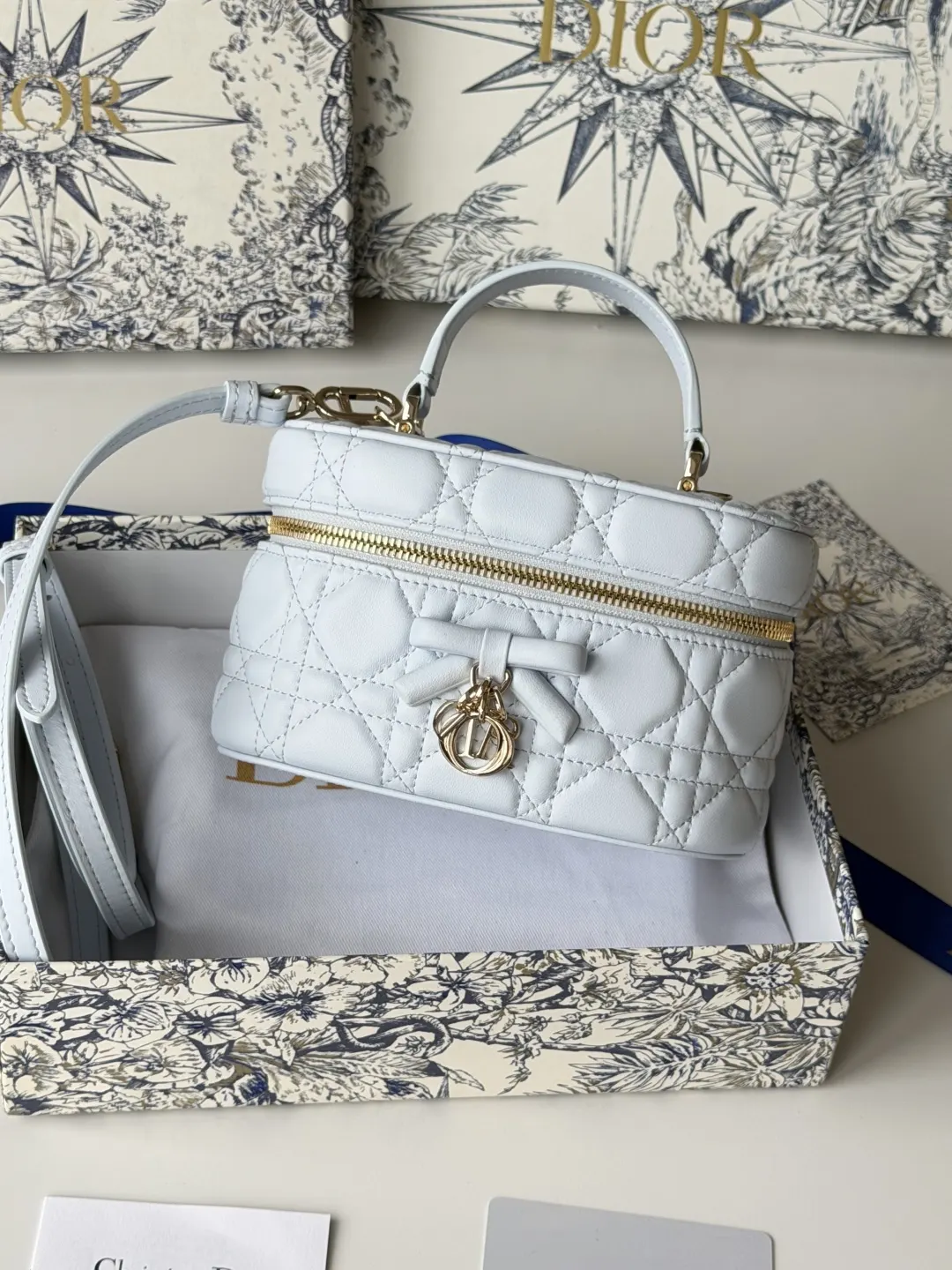 Dior 小號 藍色 皮革 手提包