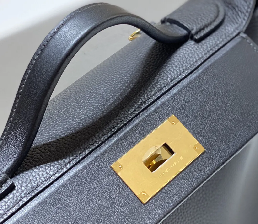 Hermès Kelly Black Top Handle Bag Classic