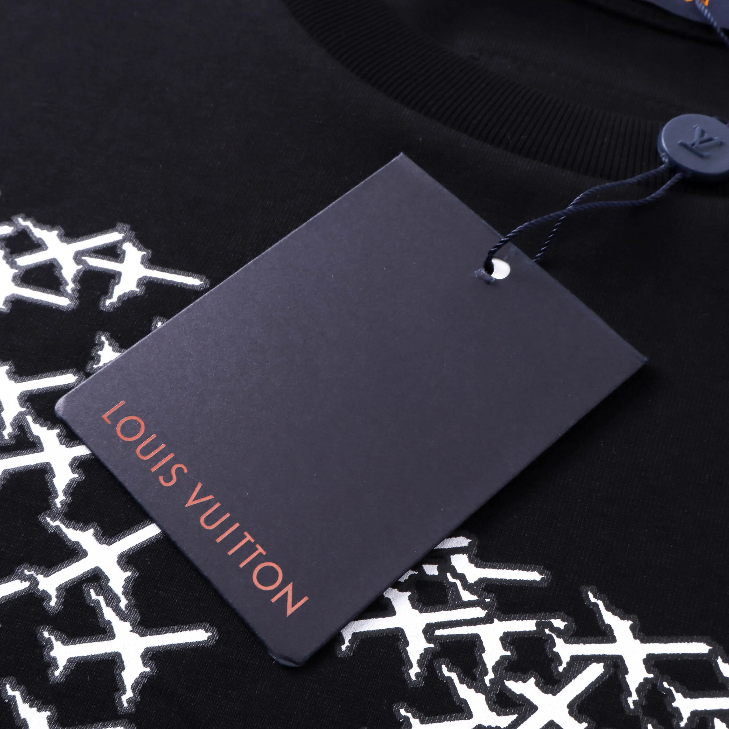 Louis Vuitton Black Logo Print Short Sleeve T-Shirt