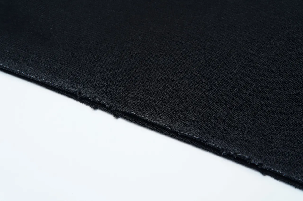 Balenciaga Black Letter Embroidery Short Sleeve T-Shirt Street
