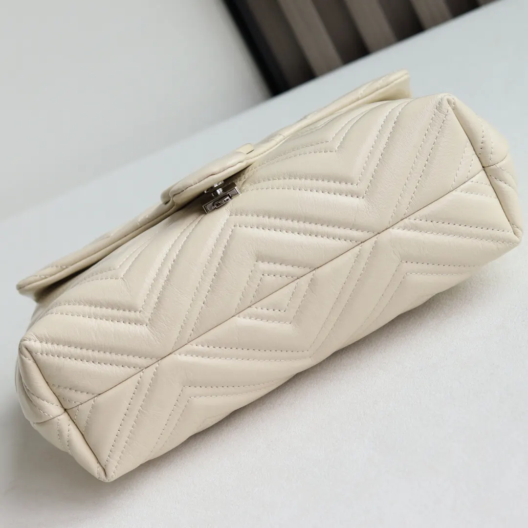 Black White Chain Bag Leather