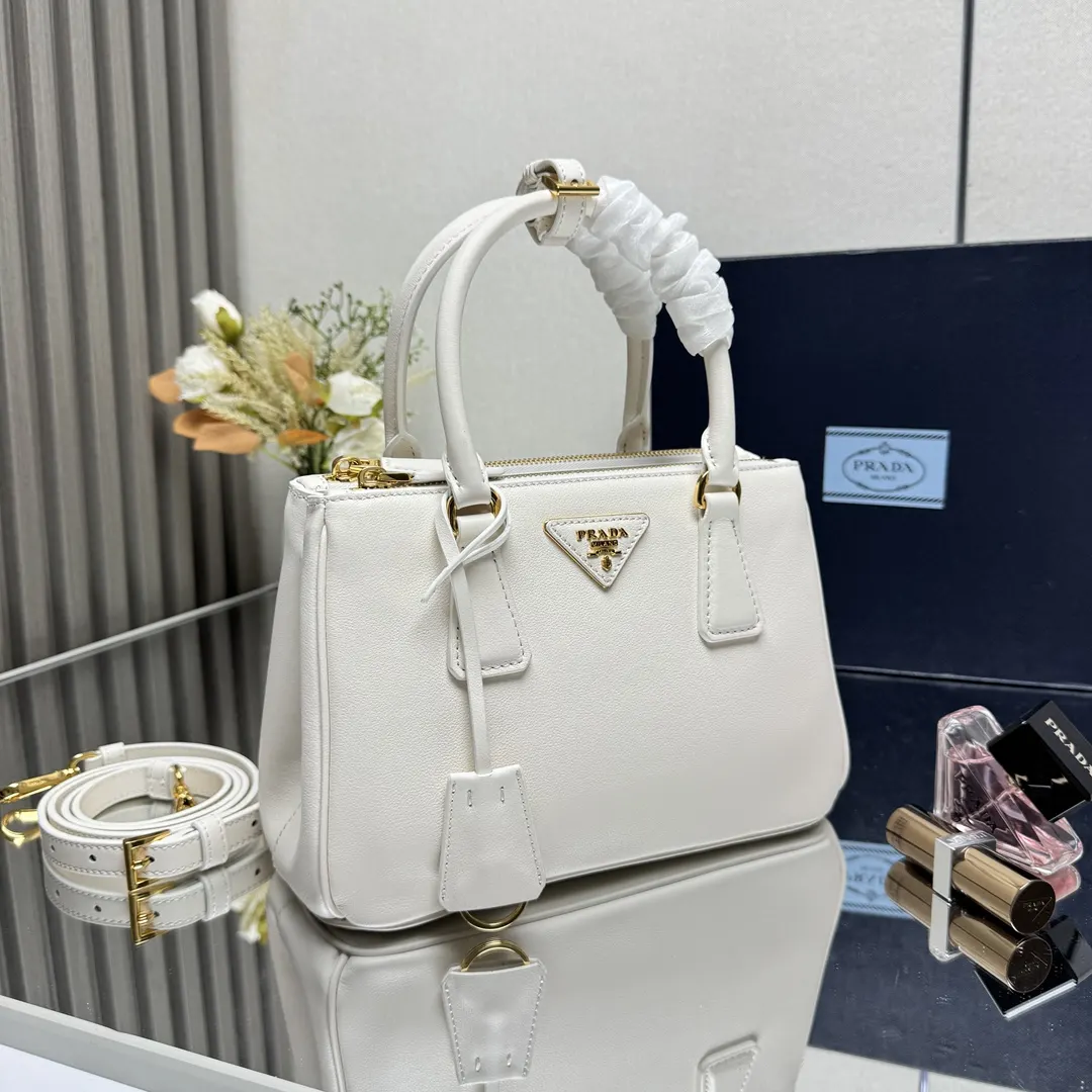 Prada Leather Triangle Logo Handbag