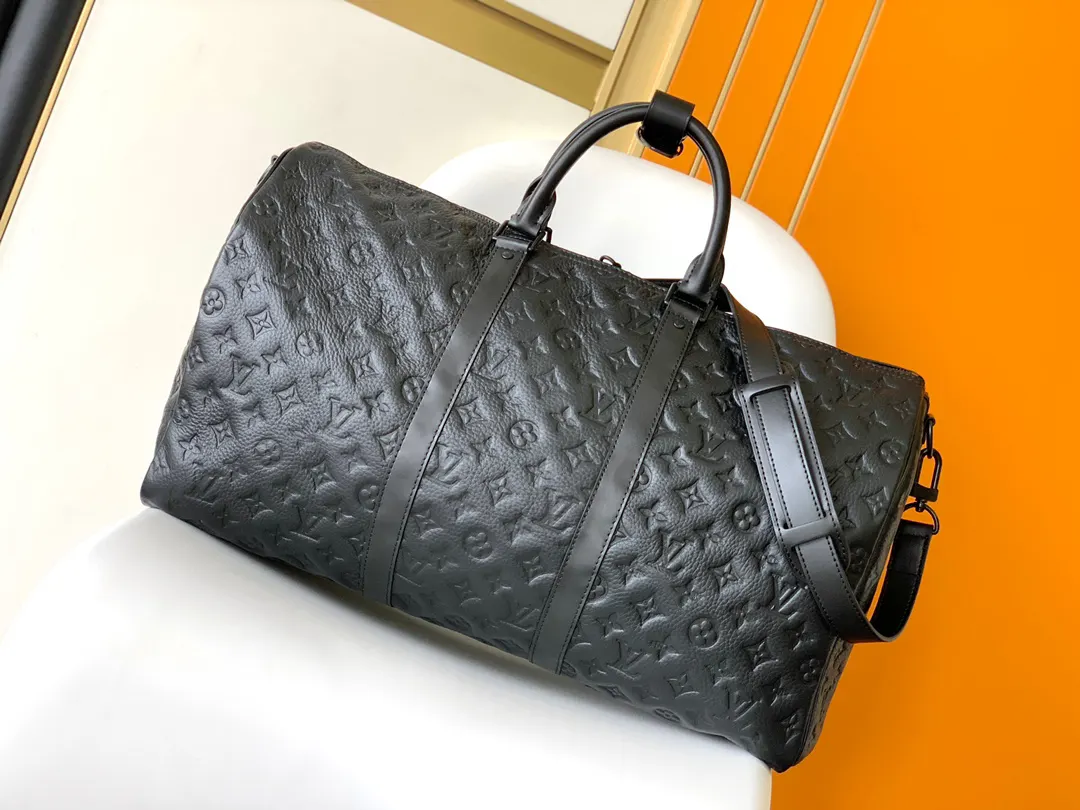 Keepall 黑色 牛皮 旅行袋 大容量旅行款