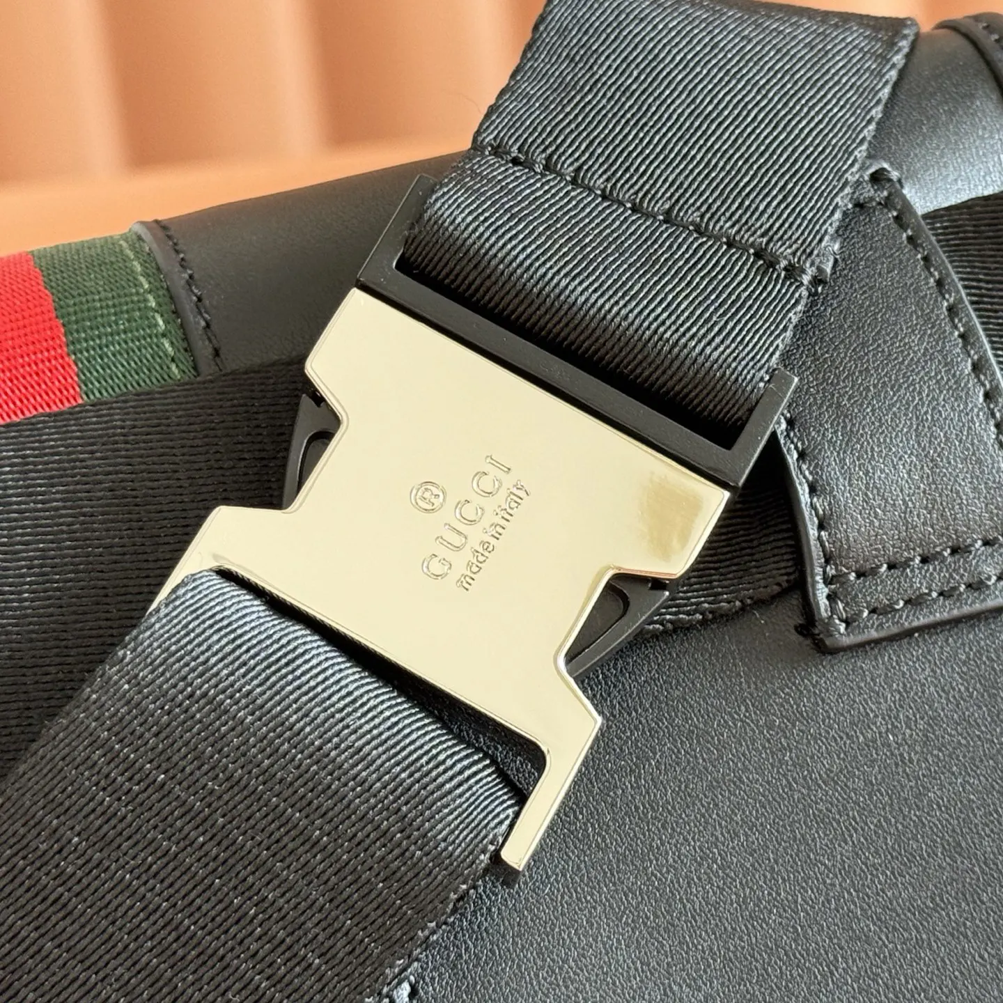 Gucci 黑色 銀色 帆布 腰包 休閒腰包款