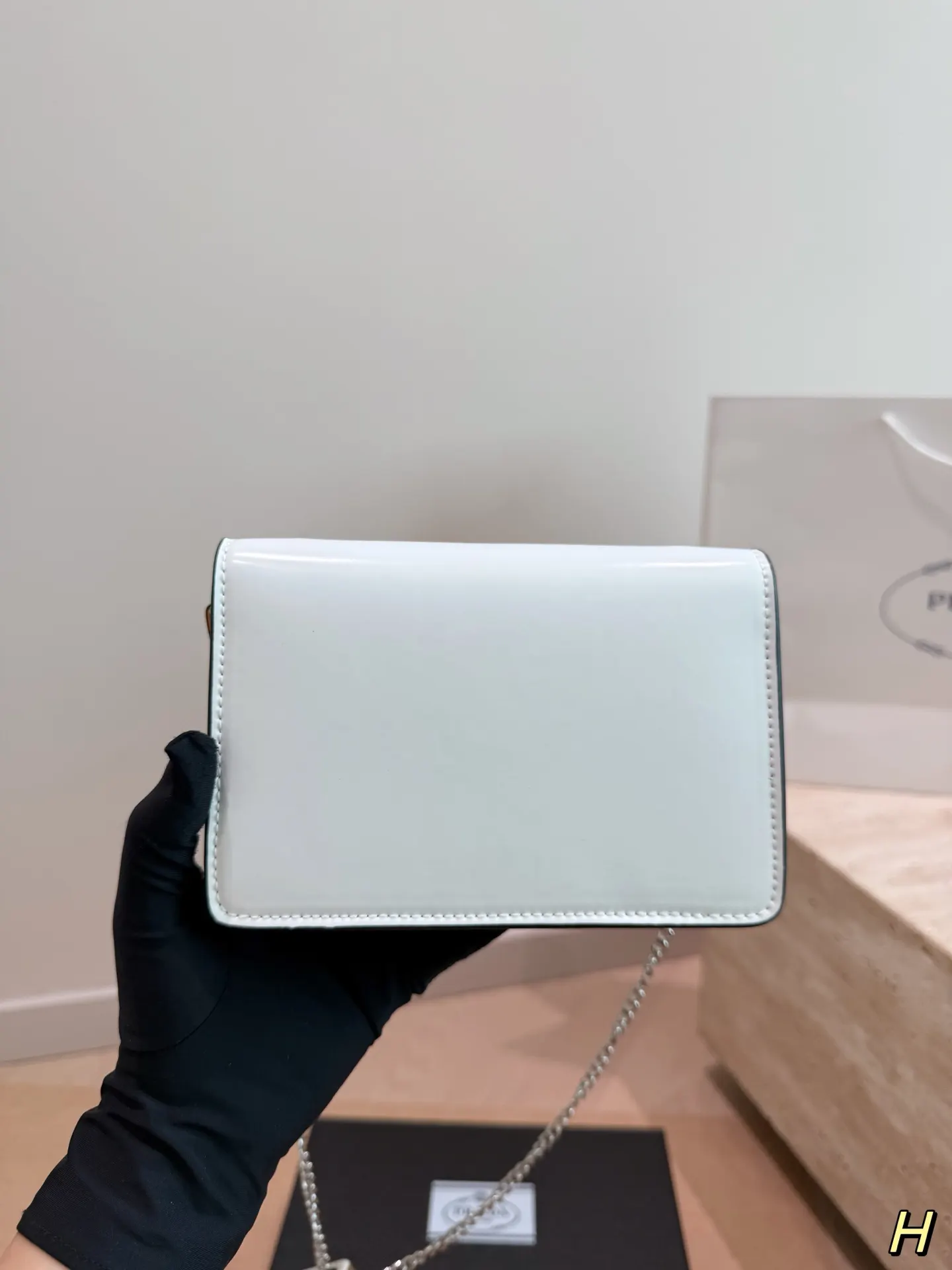 Prada White Hobo Shoulder Bag Vintage