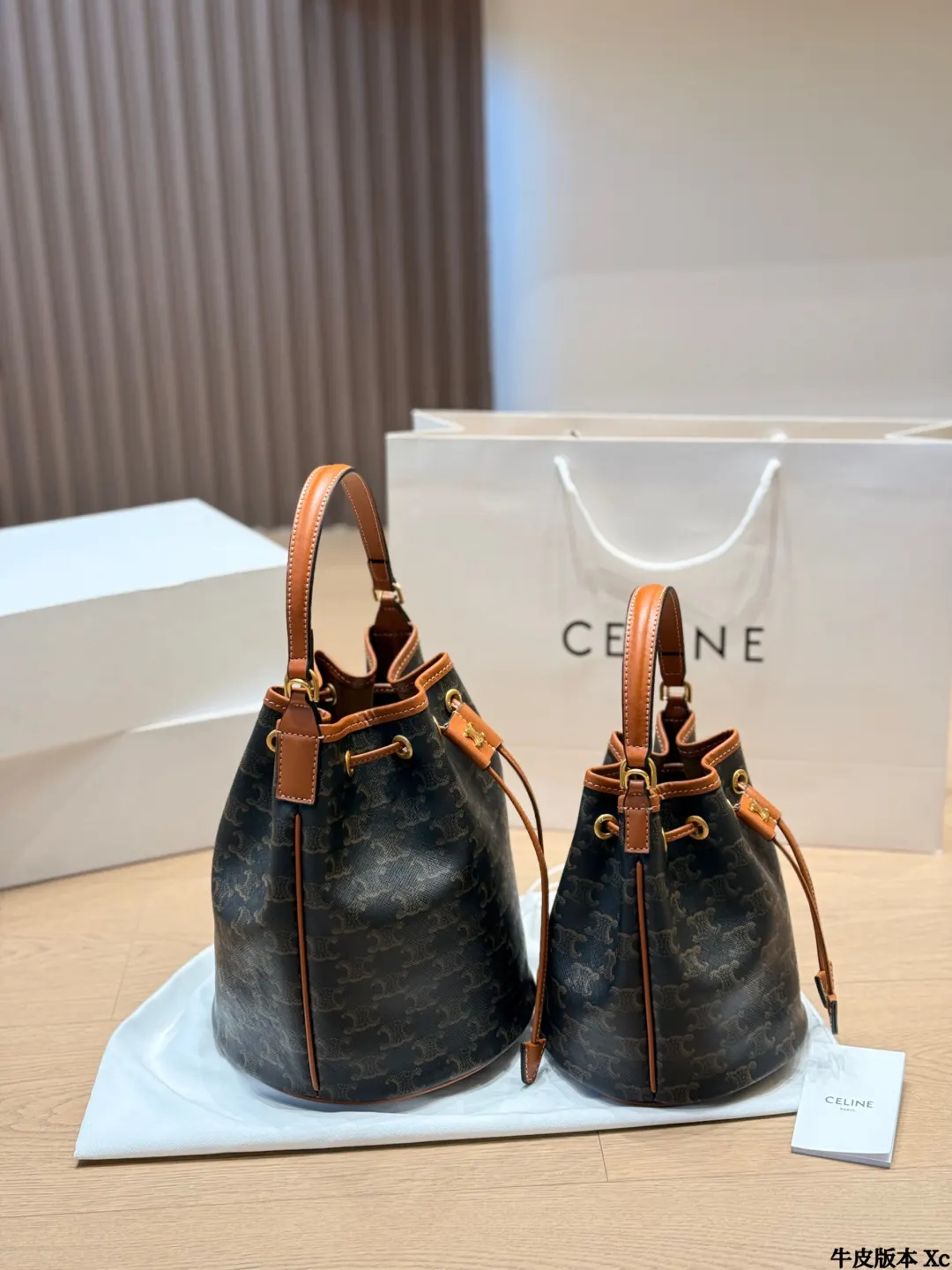 Celine Triomphe 老花 小牛皮 收納包 旅行收納款