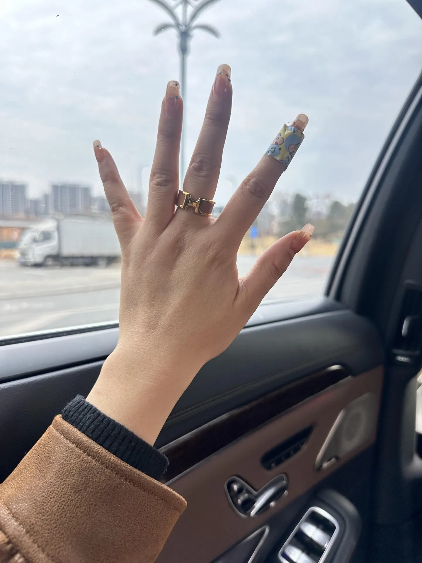 Hermès Brown Leather Ring