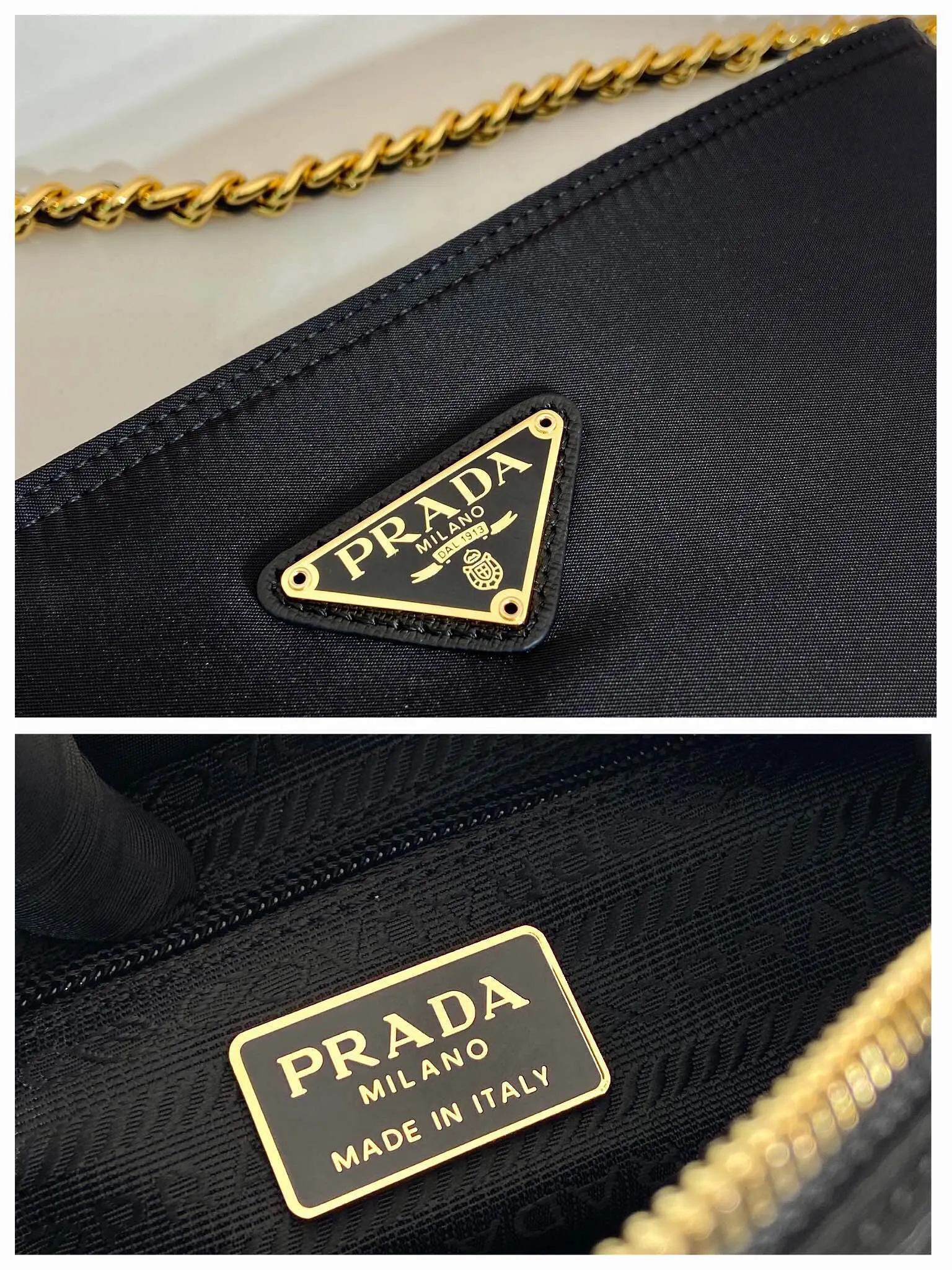 Prada Re-Nylon 1BD645 尼龍 鏈條 斜挎包