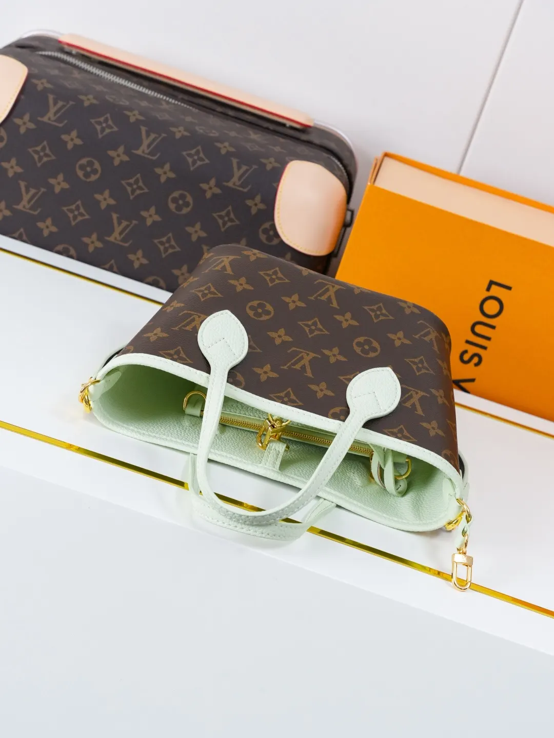 Neverfull 牛皮 收納包 旅行收納款