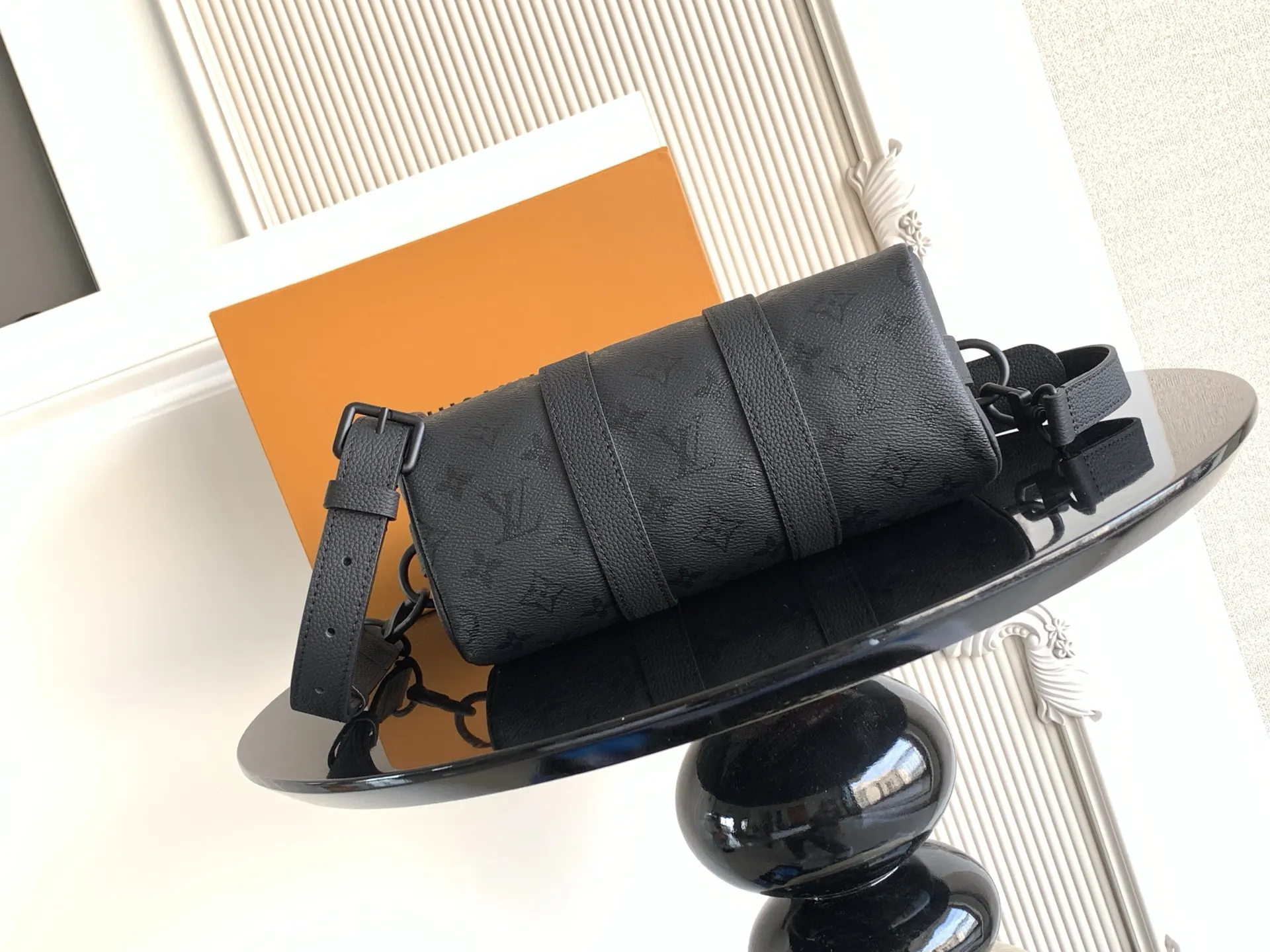 LV Black Embossed Travel Bag Image 4 LV Black Embossed Travel Bag Image 4