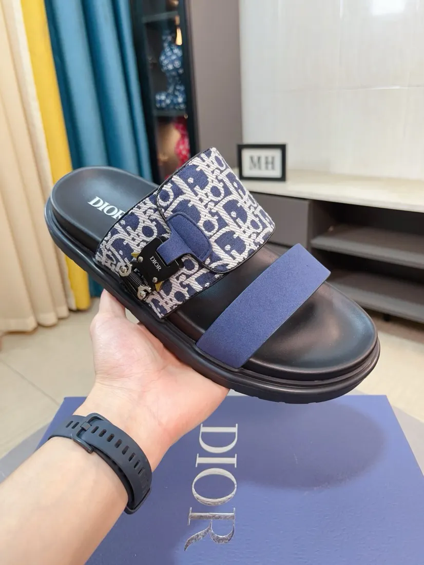 Dior Color Block Flat Slides Multicolor Image 4 Dior Color Block Flat Slides Multicolor Image 4