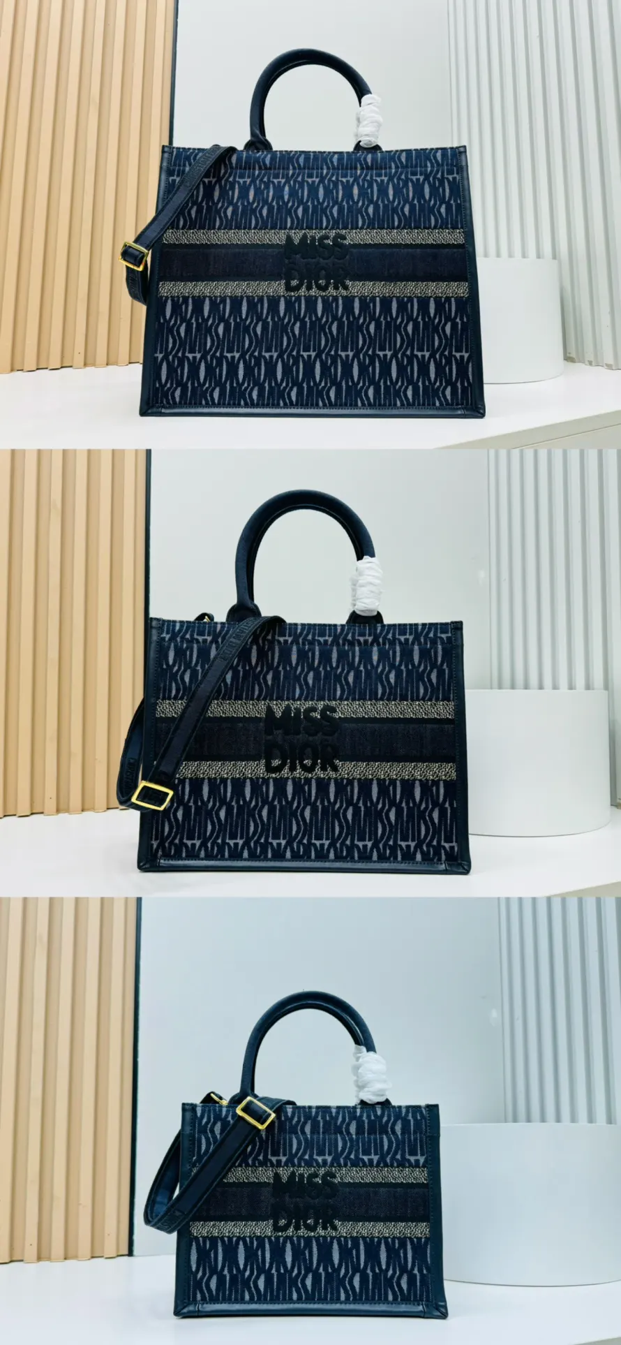 Dior Oblique 迷你 黑色/白色 托特包