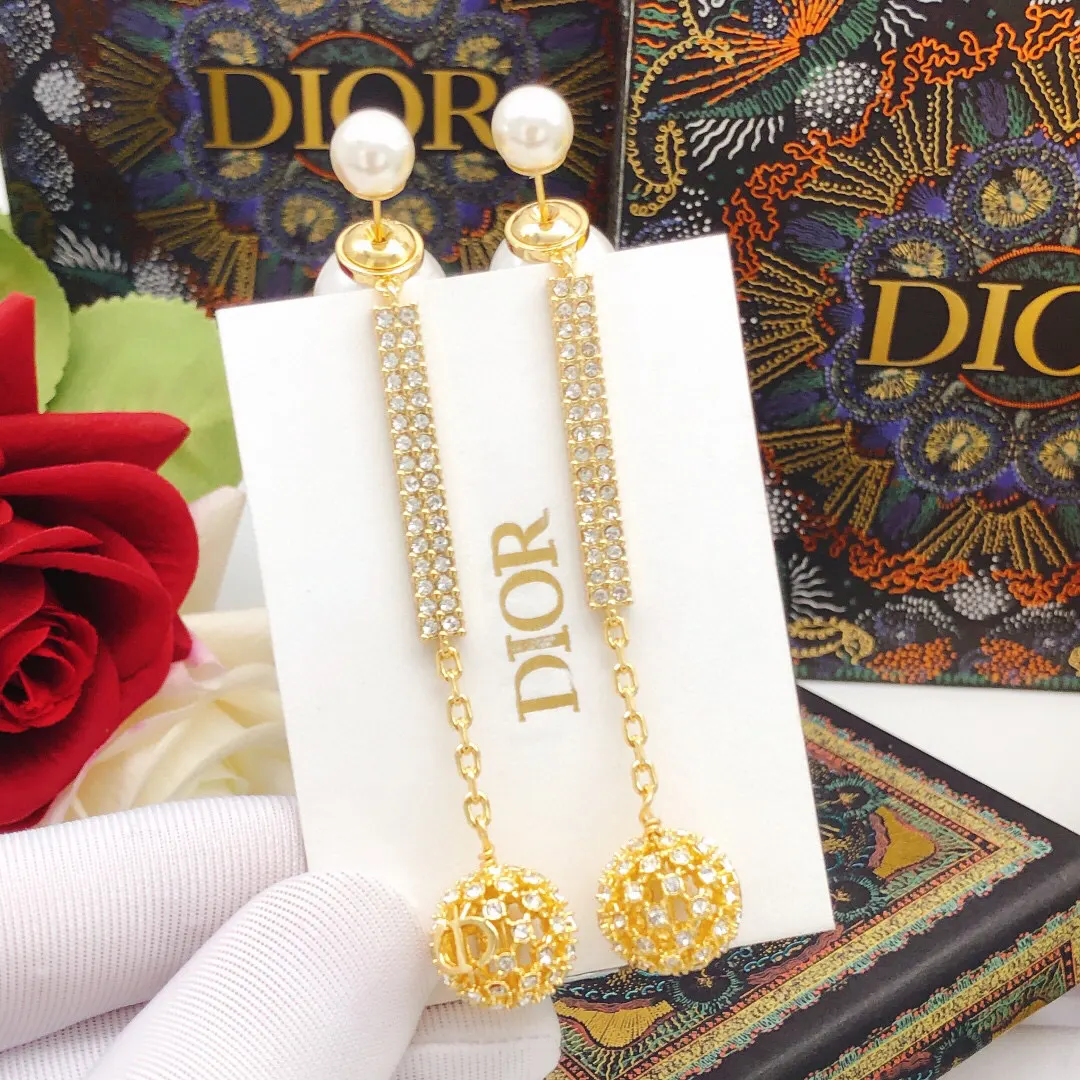 Dior 珍珠 耳饰 金色