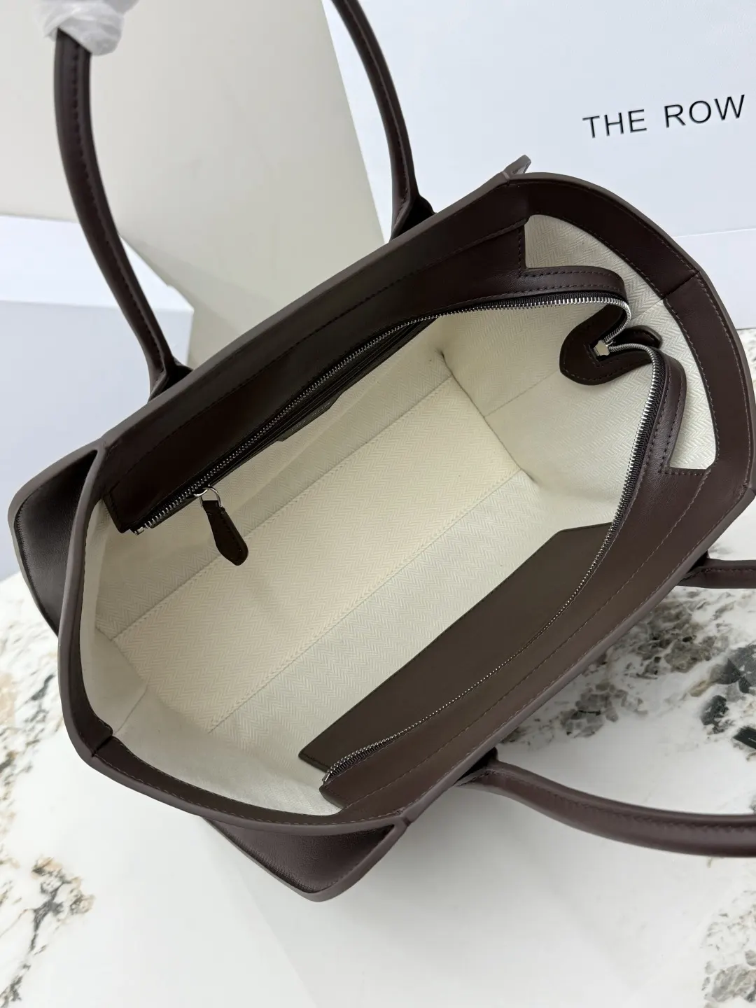 Silver Tote Bag Leather