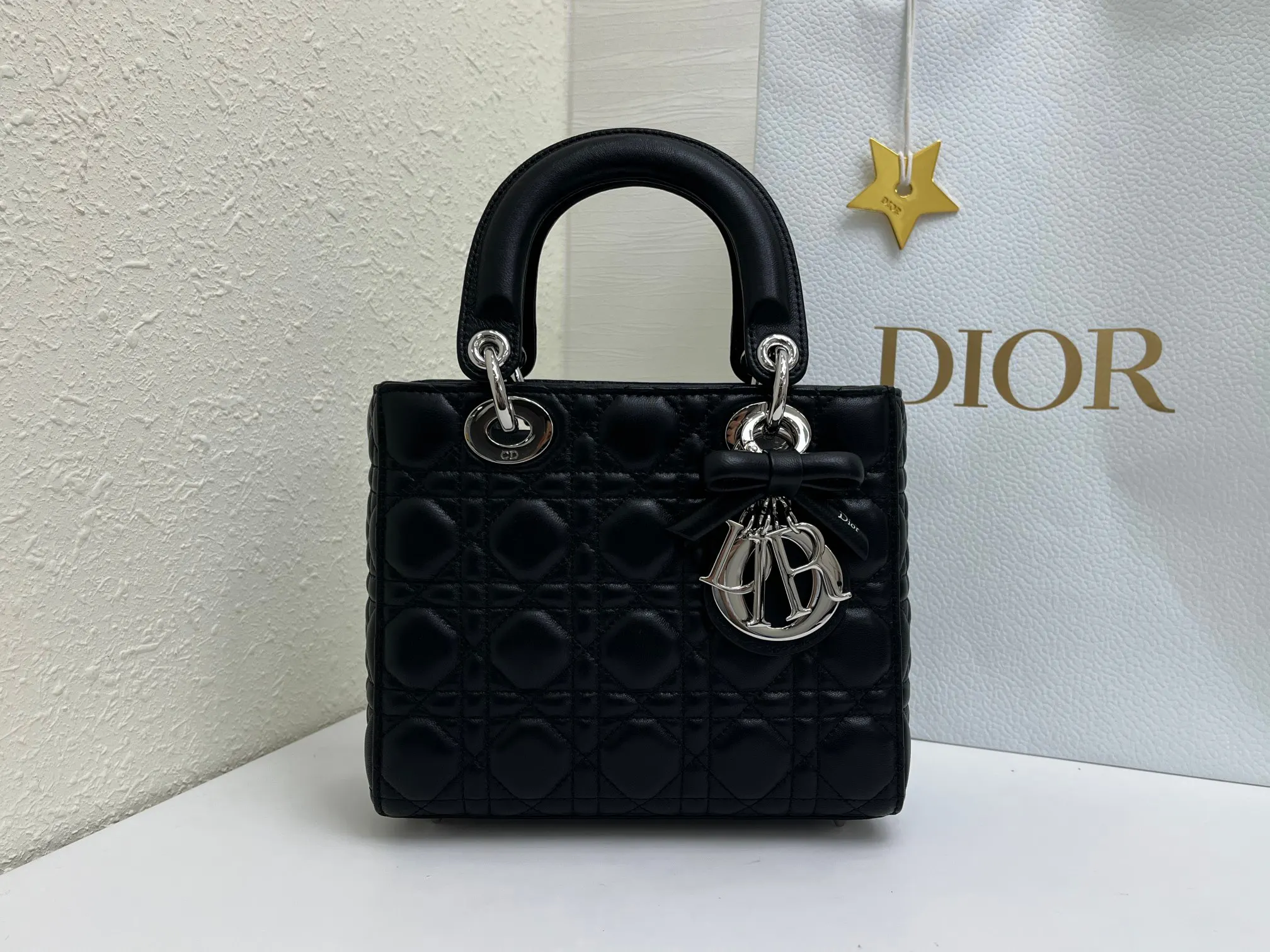 Dior My ABCDior 黑色羊皮手袋 手提斜挎