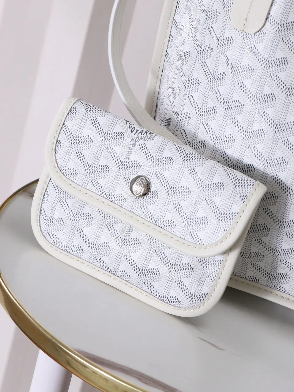 Goyard 白色 小牛皮 手提包 通勤手提款