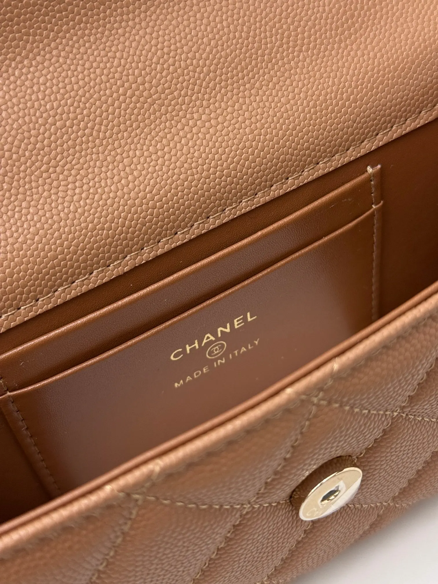Chanel 焦糖色牛皮Kelly手提包 金链斜挎