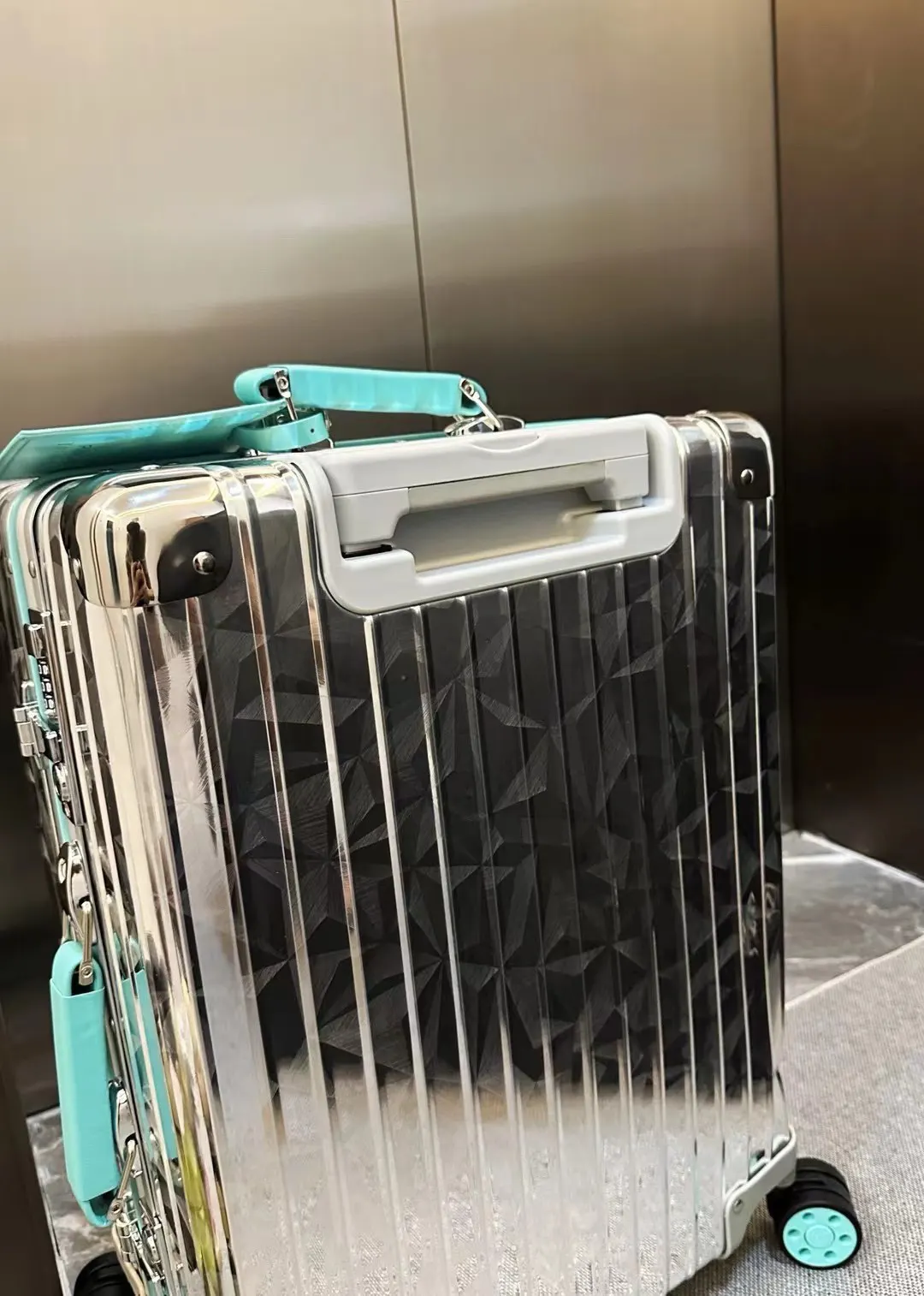 Blue Carry-On Suitcase Travel Lightweight