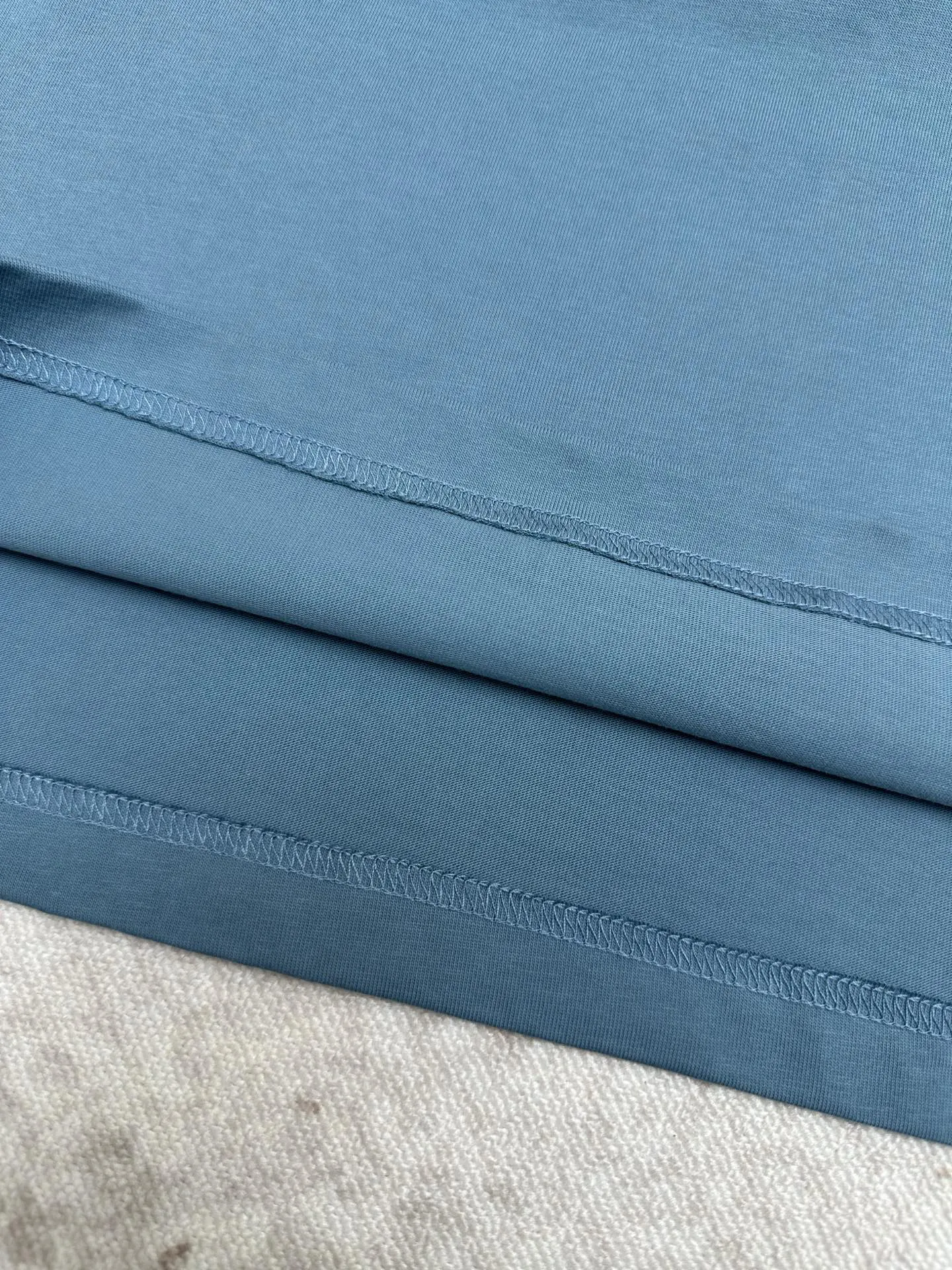 Balenciaga 蓝色 Logo 刺绣 短袖T恤 街头休闲款