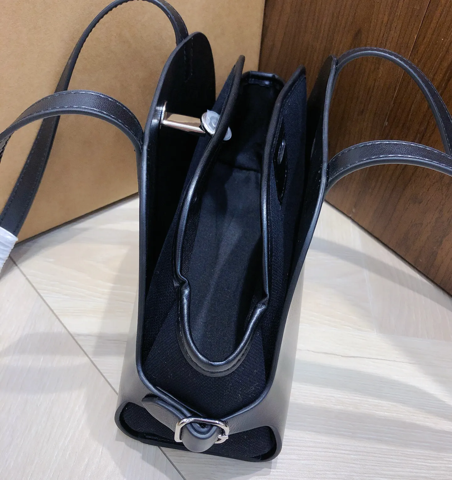 Hermes Black Hobo Shoulder Bag Vintage Canvas