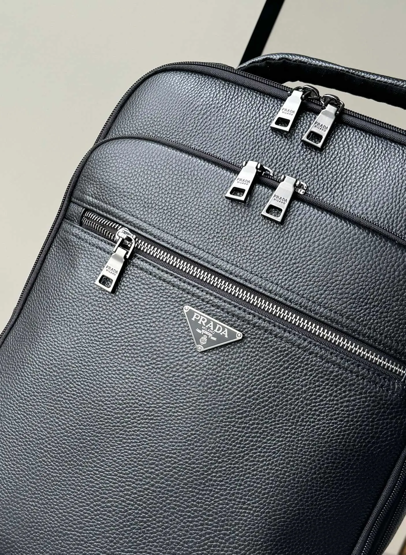 Prada Black Suitcase Travel Lightweight Leather