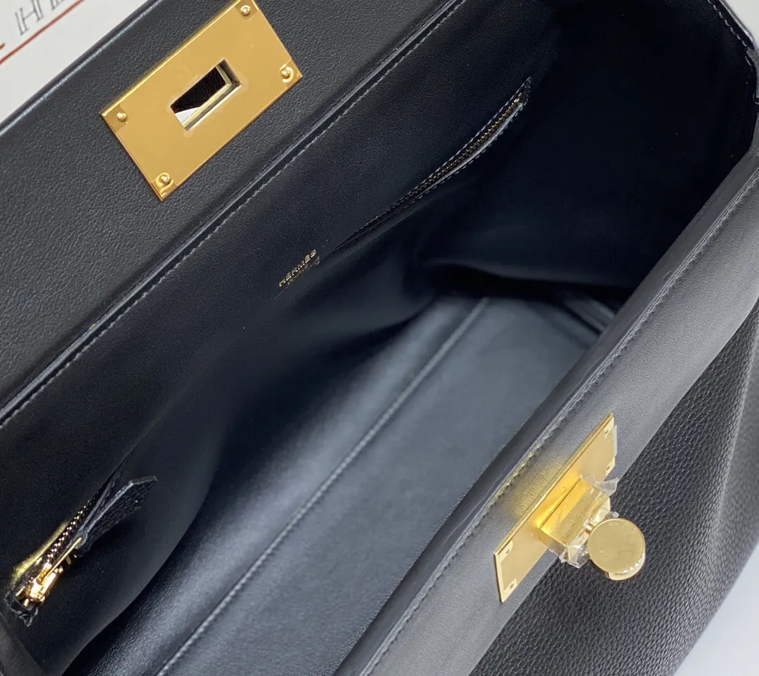 Hermès Kelly Black Top Handle Bag Classic