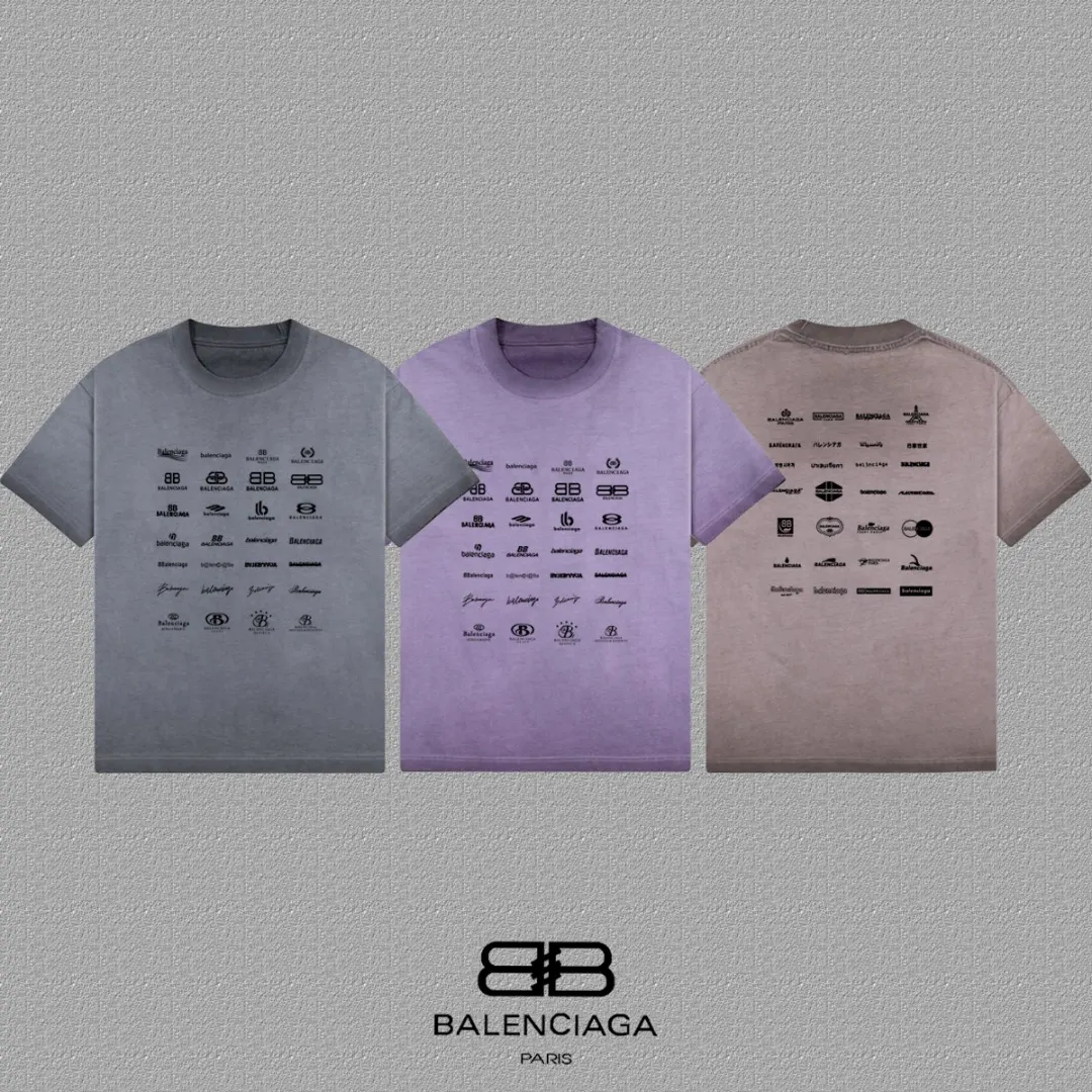 Balenciaga Paris Gray Short Sleeve T-Shirt Street