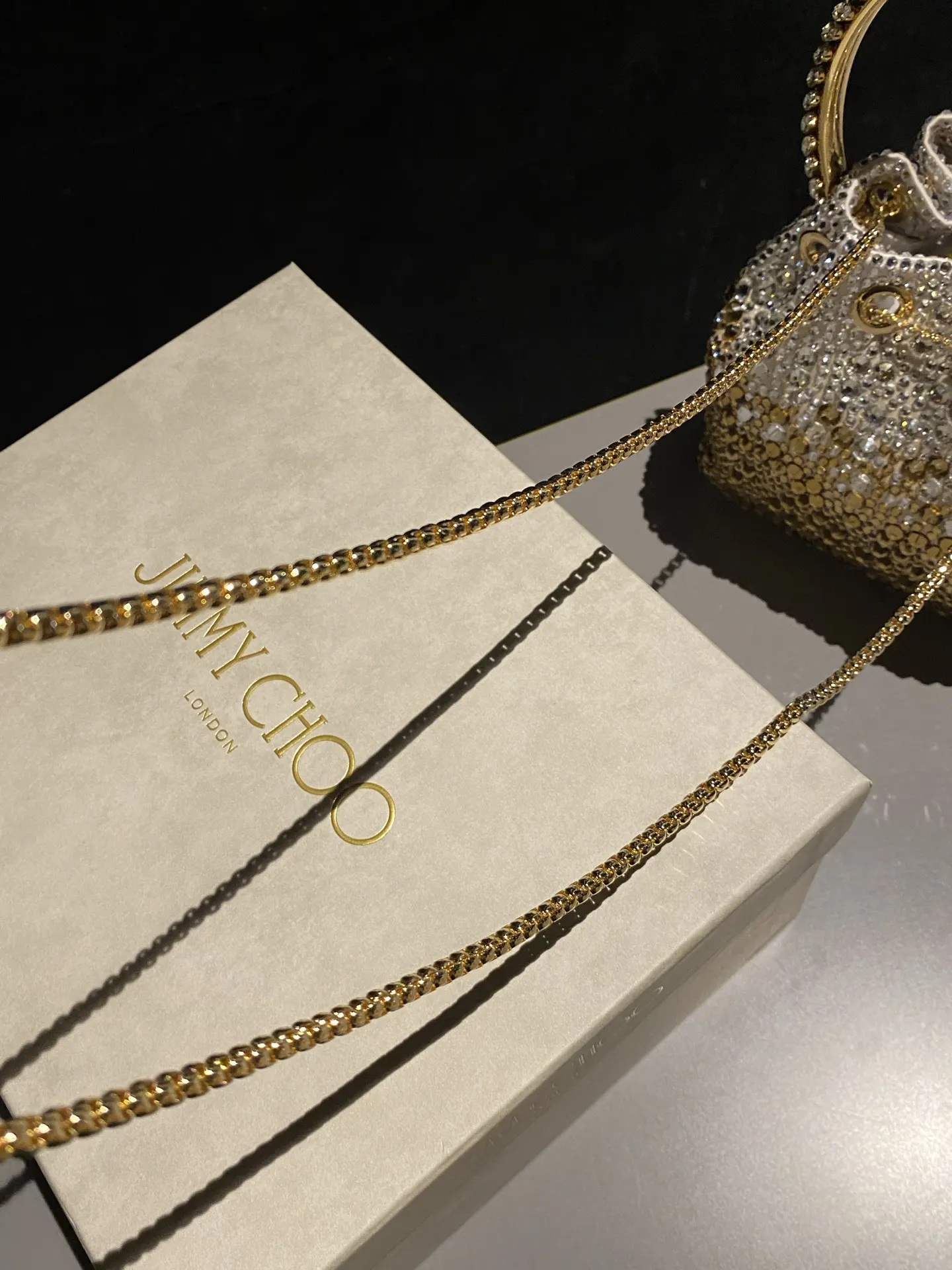 JIMMY CHOO BON BON系列标志款手提包 鏈條包 精致鏈條款
