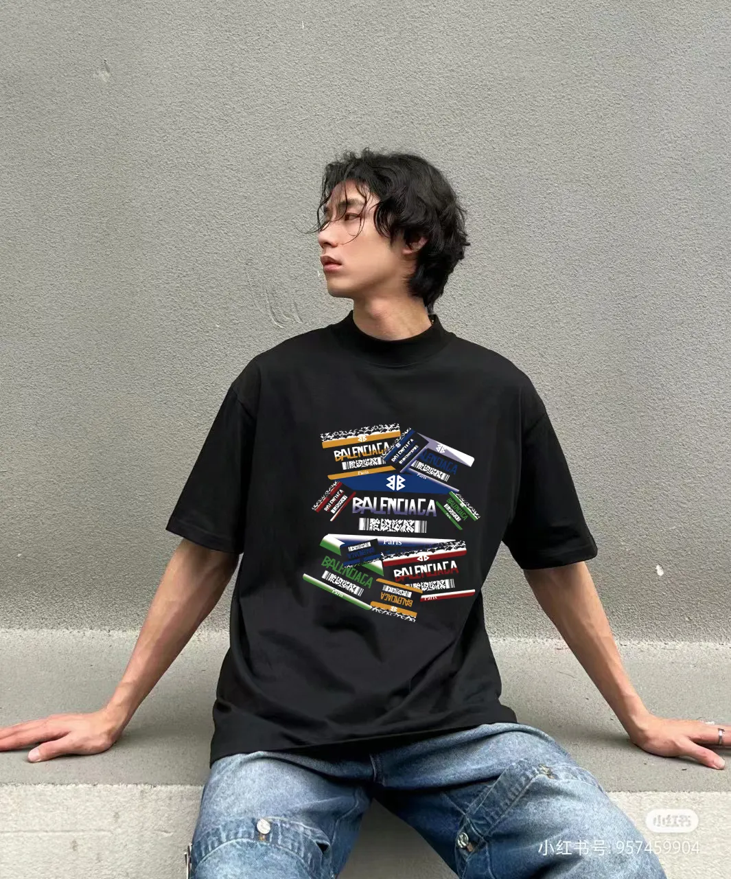 Balenciaga Paris 黑色 短袖T恤(數字9) Balenciaga Paris 黑色 短袖T恤(數字9)