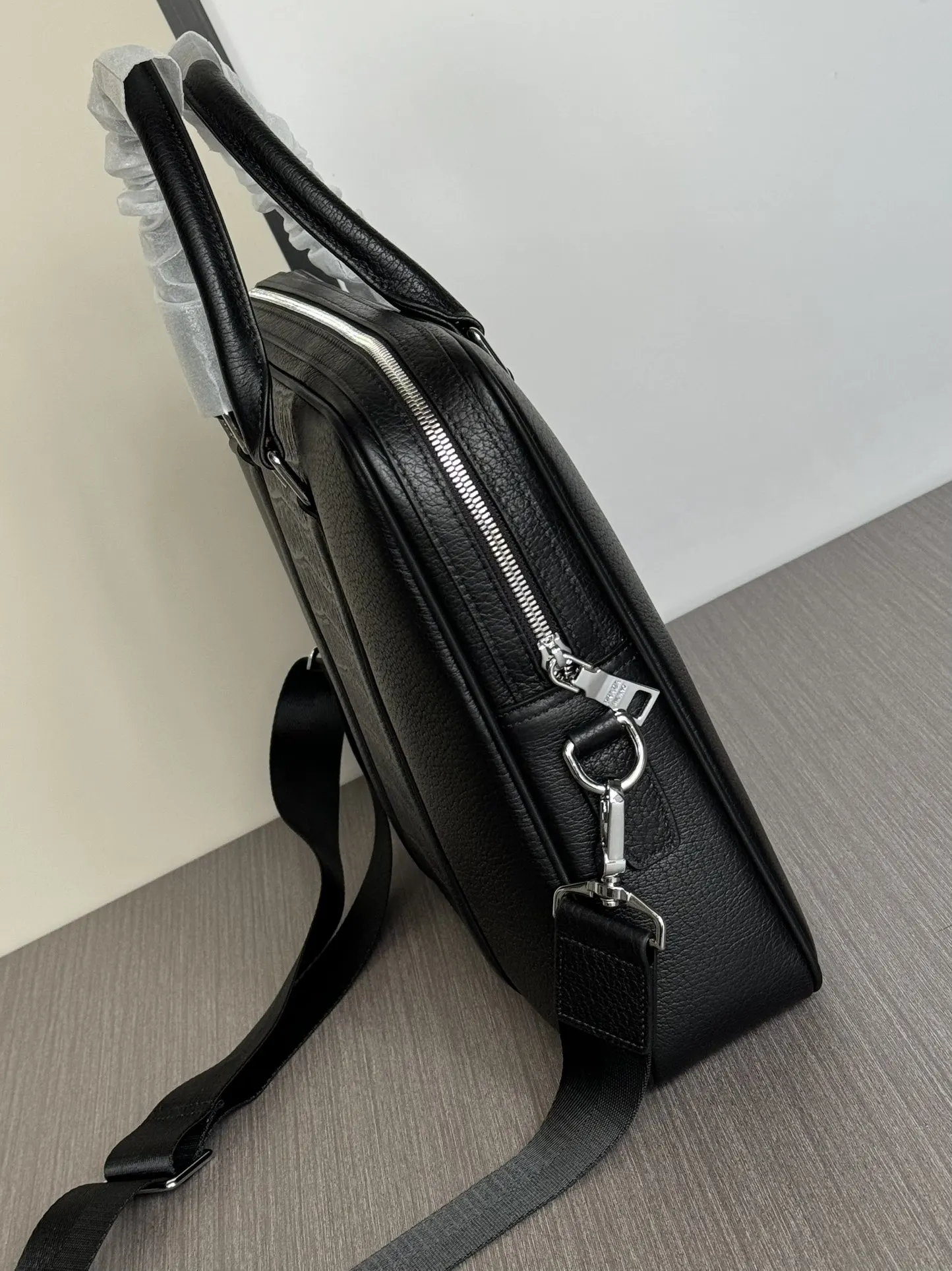 Prada Black Briefcase Business Commuter Leather