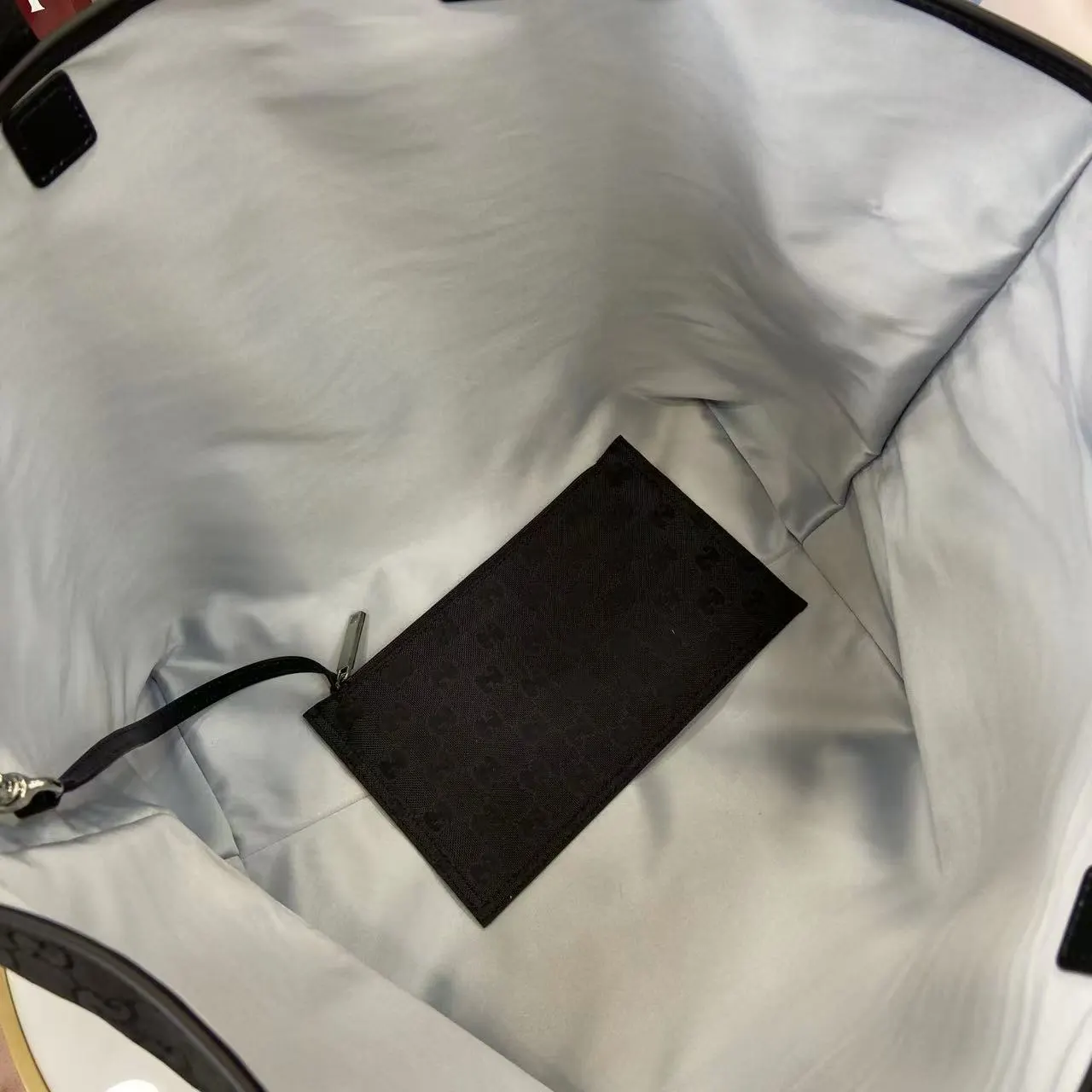 Gucci 黑色 白色 尼龍 托特包 大容量托特款