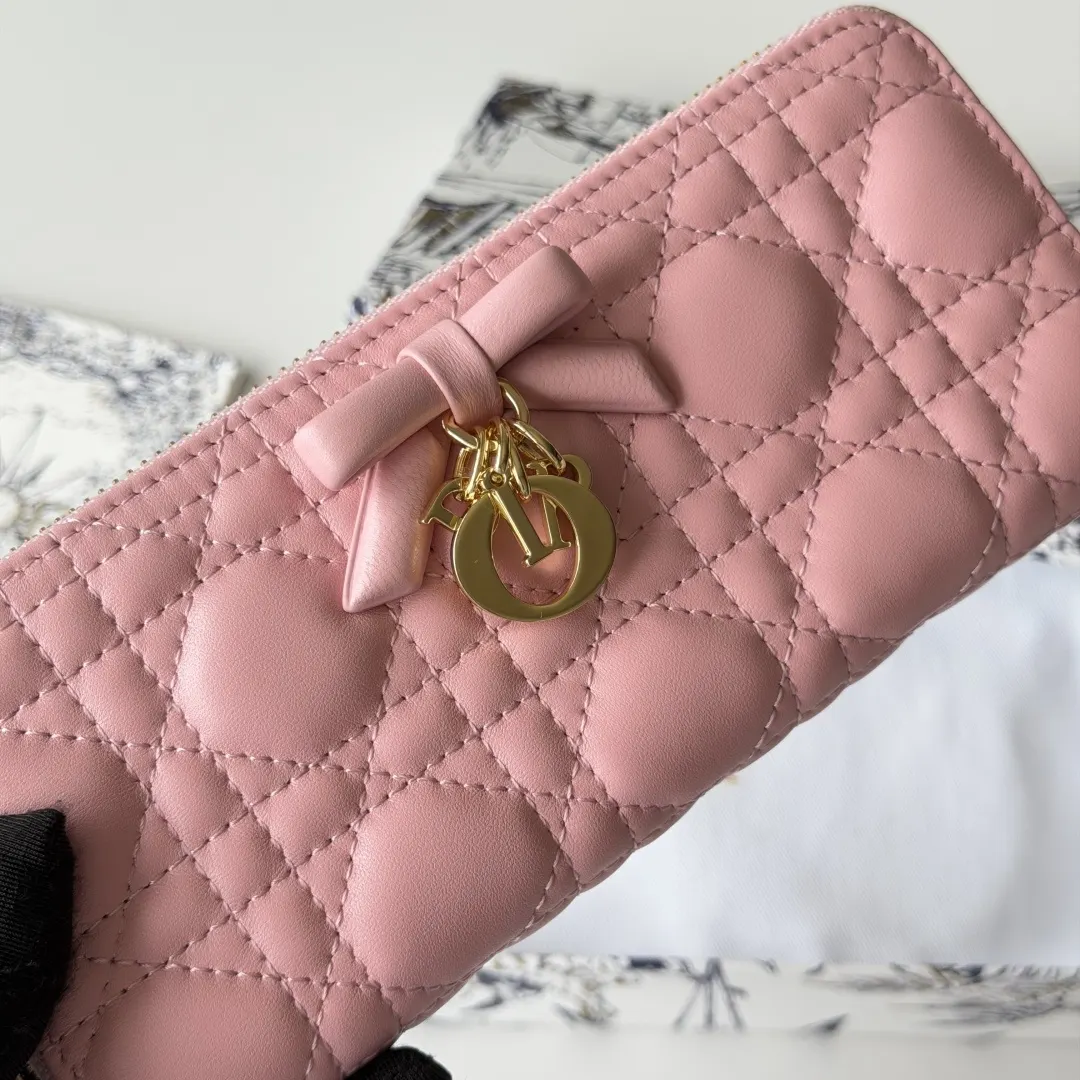 Dior 粉色羊皮迷你化妝包 手拿