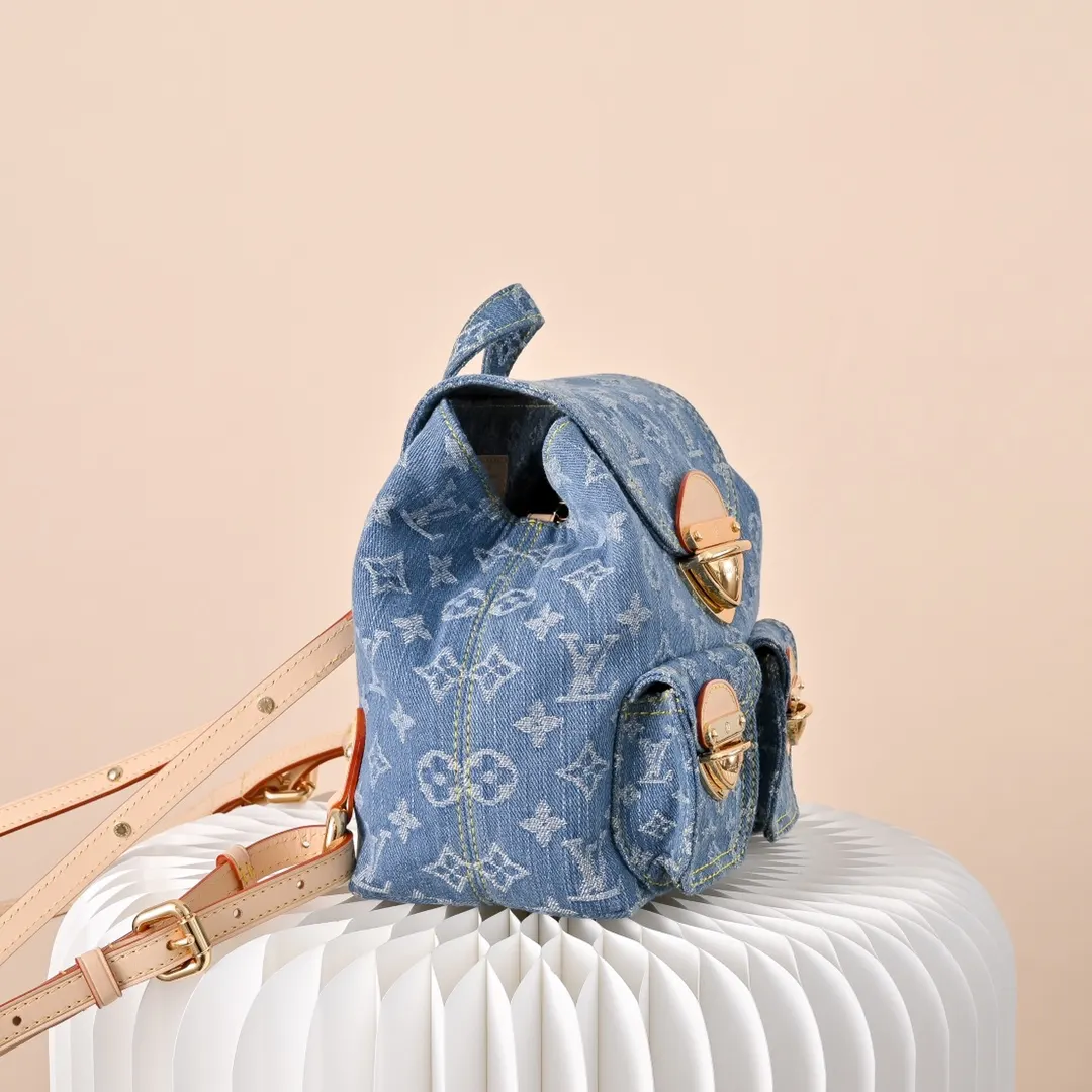 Blue Monogram Backpack Canvas