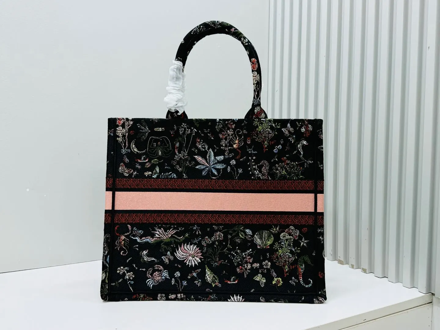 Dior Book Tote 黑色花纹托特包 横版购物袋