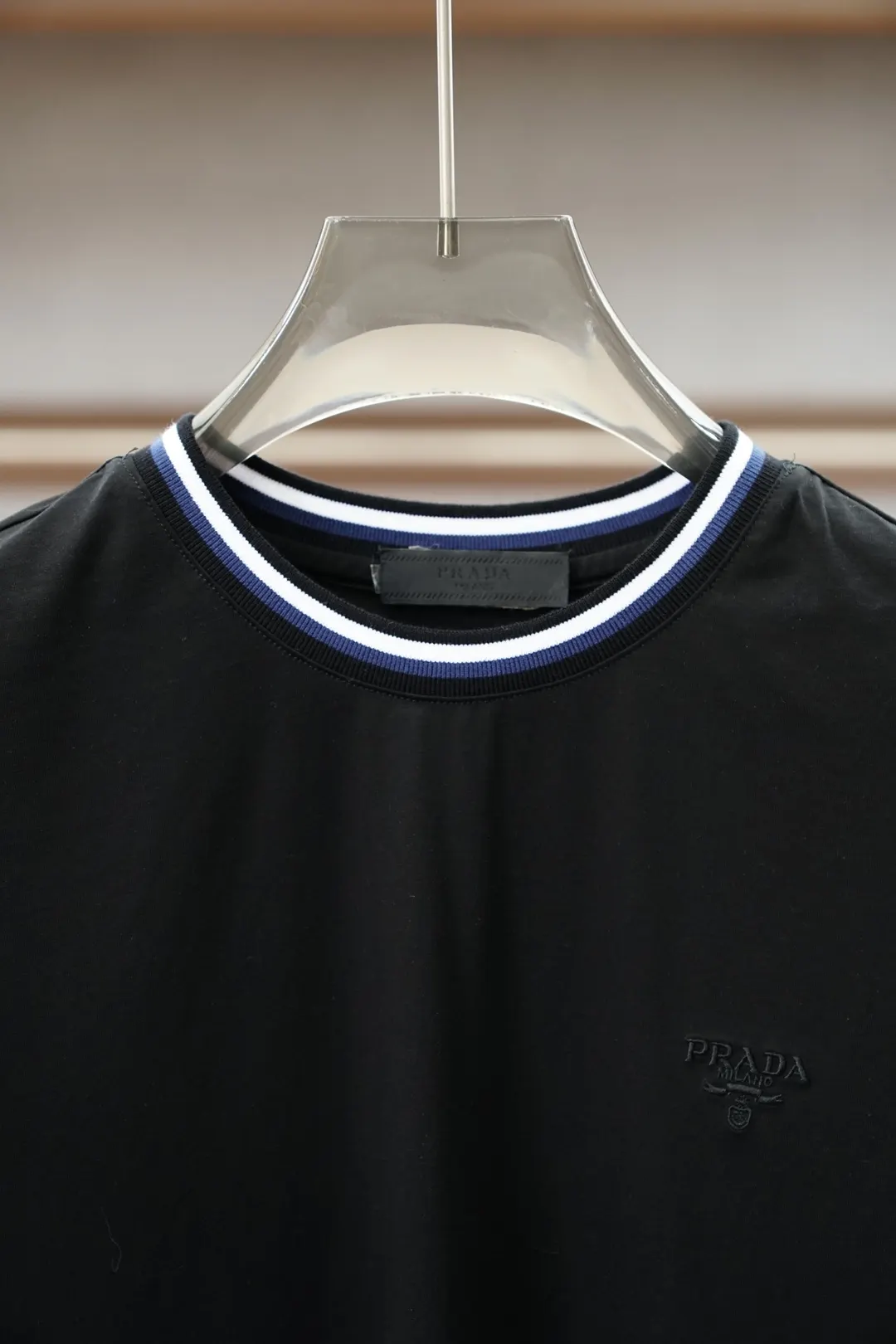Prada 棉质 刺绣 Logo 短袖T恤
