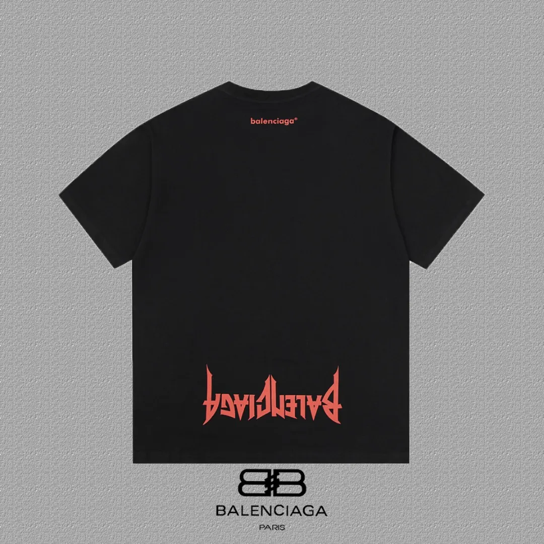 Balenciaga 紅色徽章標識圓領短袖T恤 黑色(數字2) Balenciaga 紅色徽章標識圓領短袖T恤 黑色(數字2)