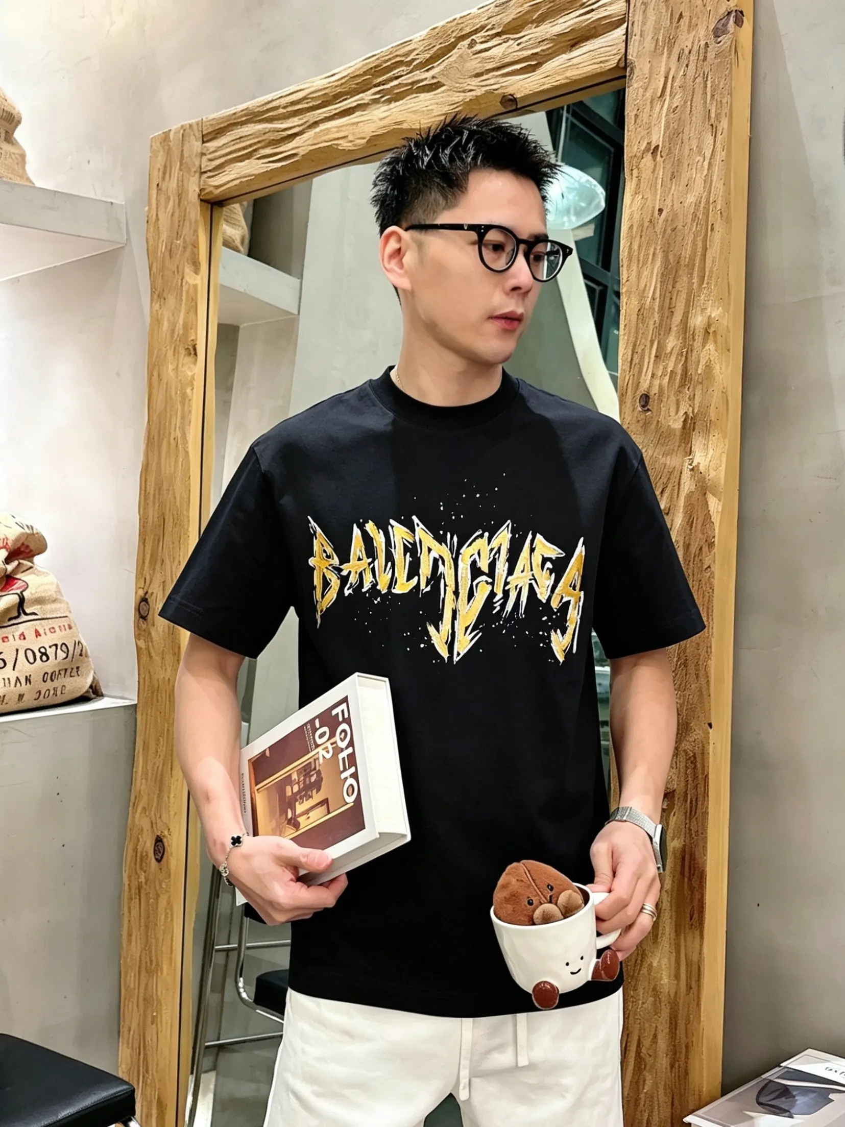 Balenciaga 2026 Spring Summer Logo Letter Short Sleeve T-Shirt Street
