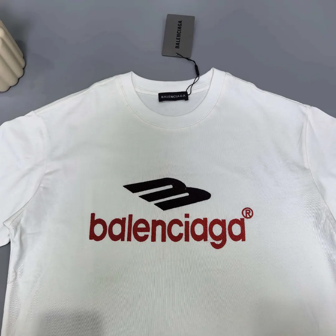 Balenciaga Embroidery Cotton Short Sleeve T-Shirt Street