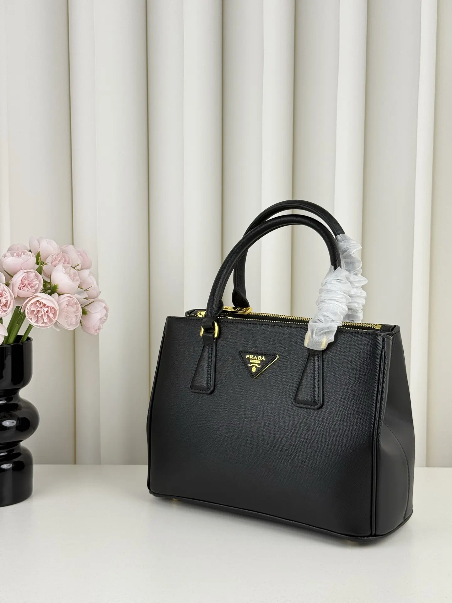 Prada Saffiano 十字纹牛皮 三角标 杀手包 经典手提 手提包