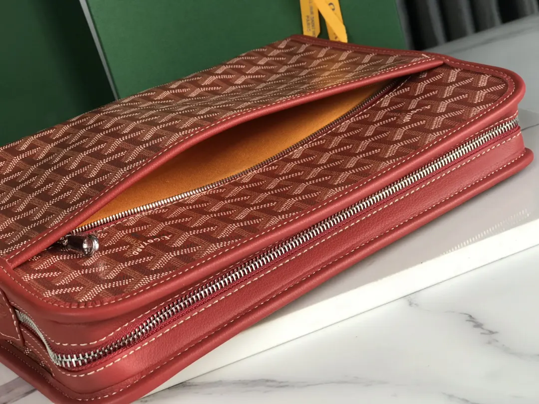 Goyard 黃色 牛皮 手拿包 精致手拿款